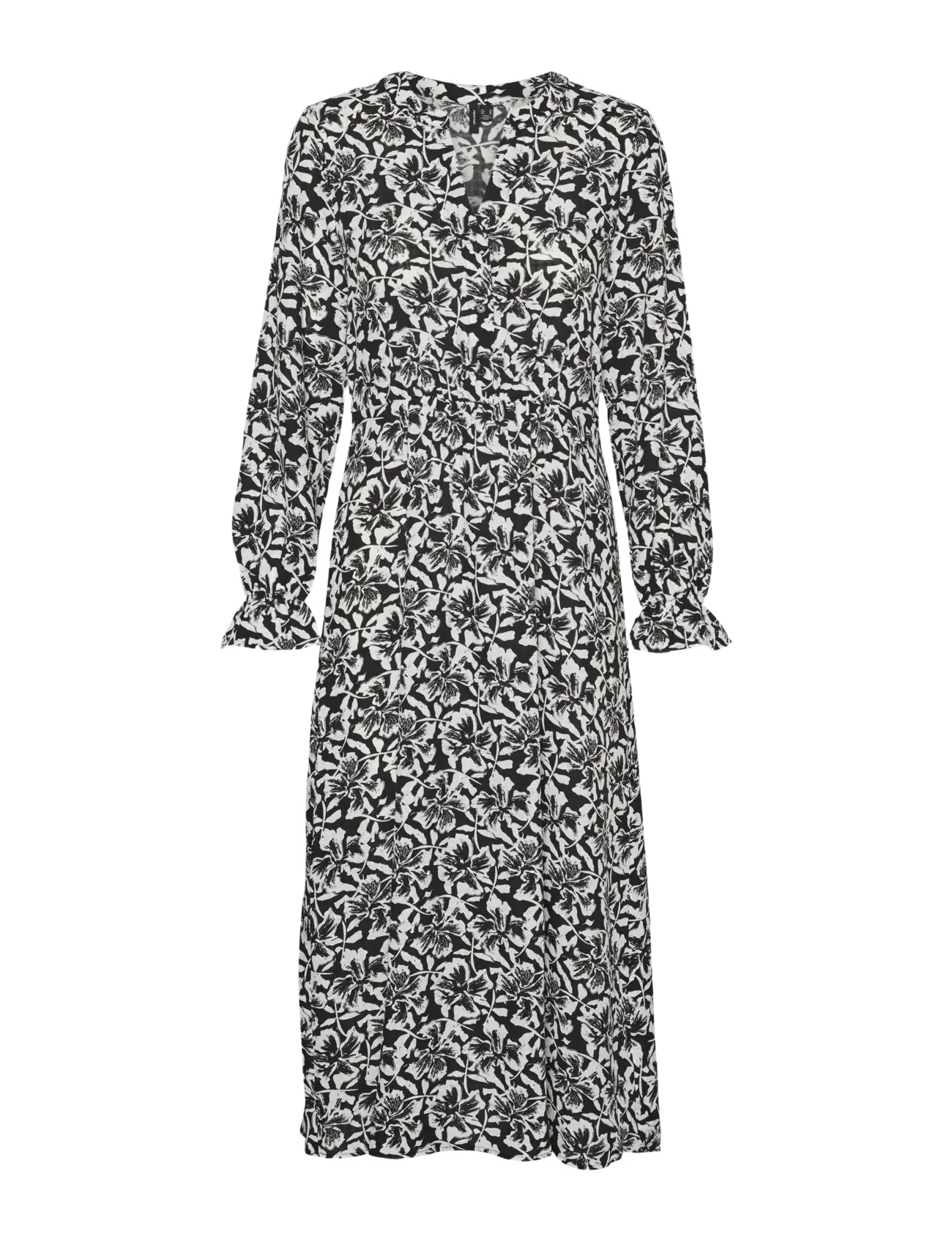 Vero Moda VMSOPHIA L/S ANKLE DRESS WVN BOO - Kjoler - BLACK / black