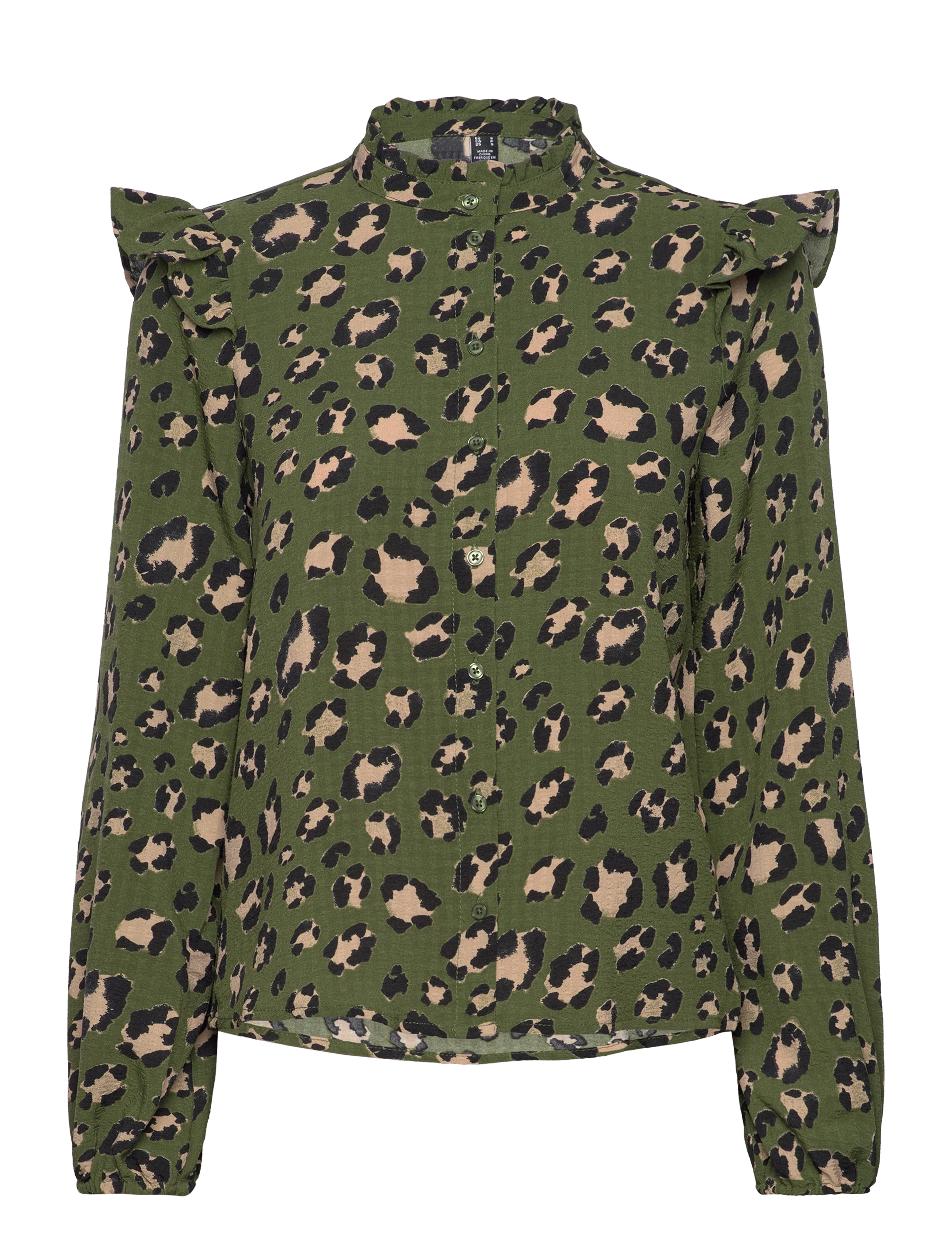 Vero Moda VMSOPHIA L/S FRILL SHIRT WVN BOO - Bluser & Skjorter - RIFLE GREEN / green