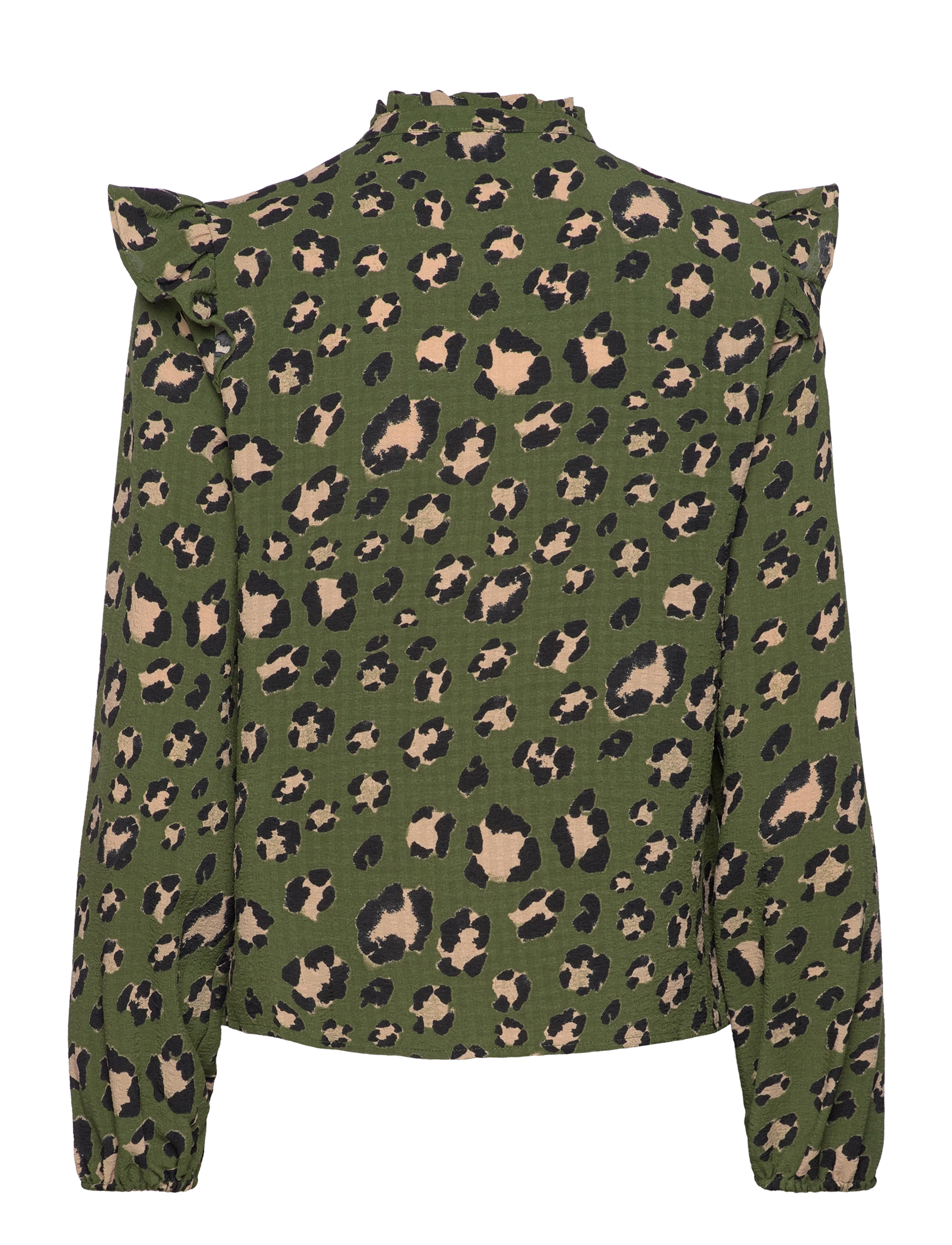 Vero Moda - VMSOPHIA L/S FRILL SHIRT WVN BOO - langärmlige hemden - rifle green - 1