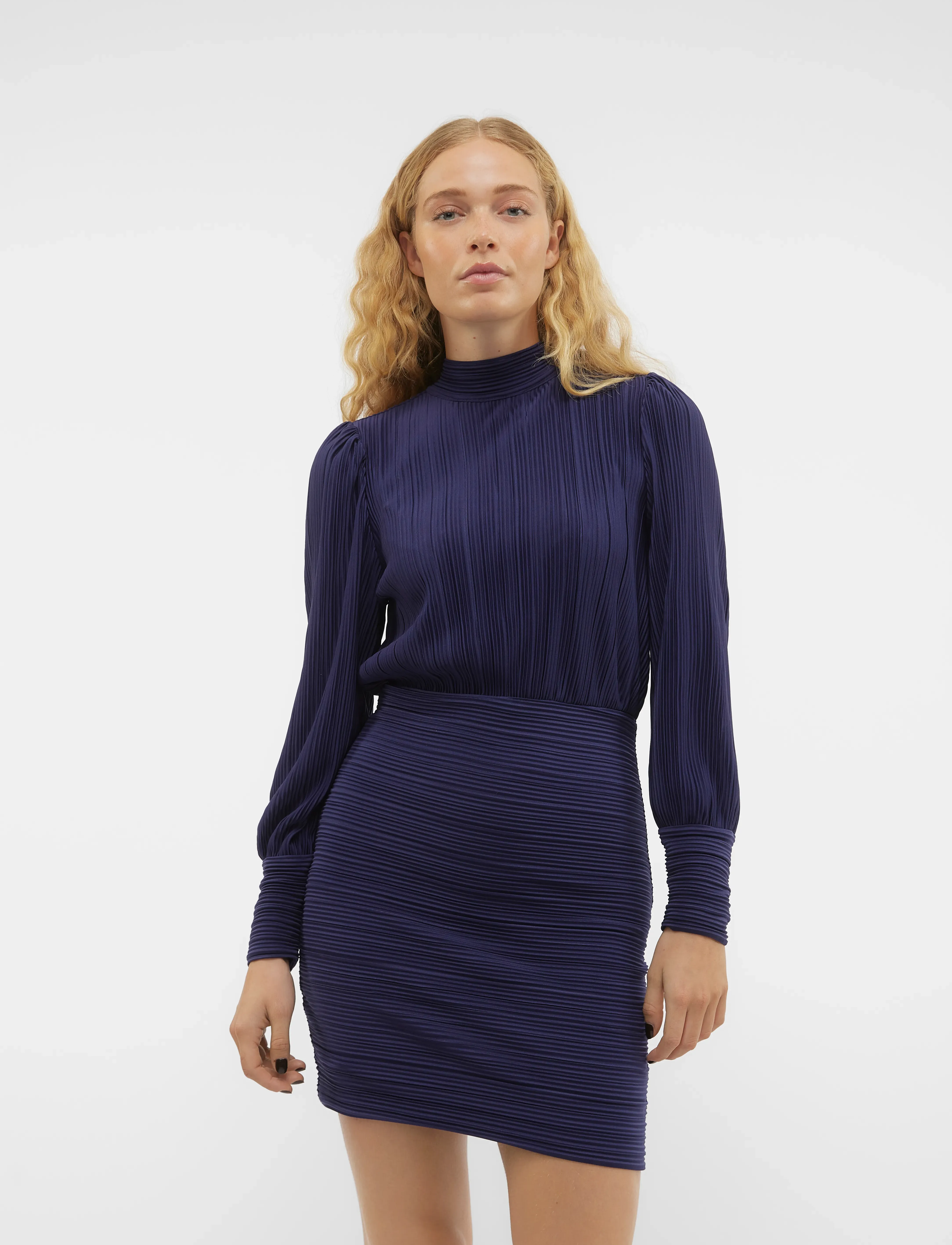 Vero Moda VMAURORA LS BOW SHORT DRESS JRS - Kjoler - ASTRAL AURA / blue