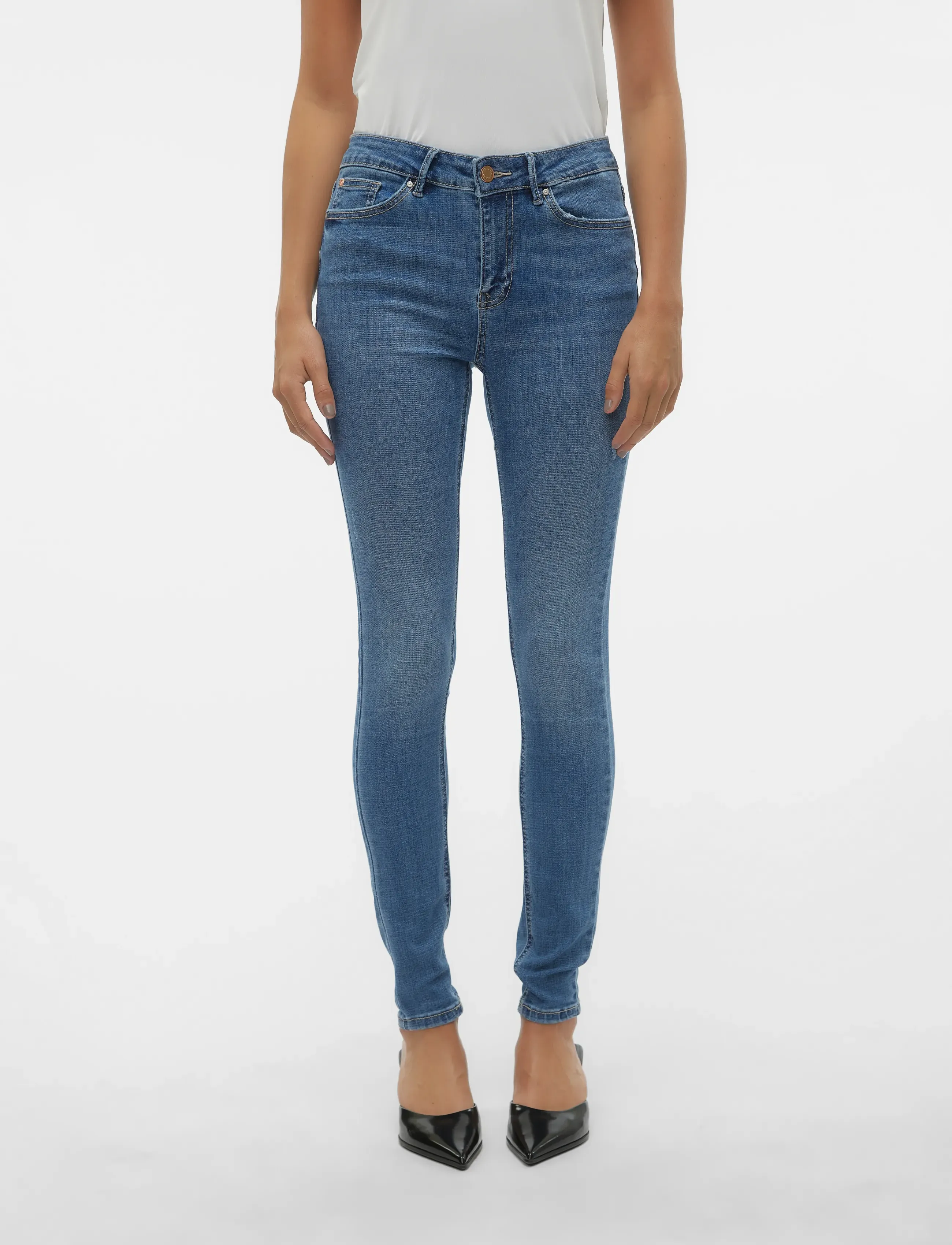 Vero Moda VMFLASH MR SKINNY JEANS LI347 GA NOOS - Jeans - MEDIUM BLUE DENIM / blue