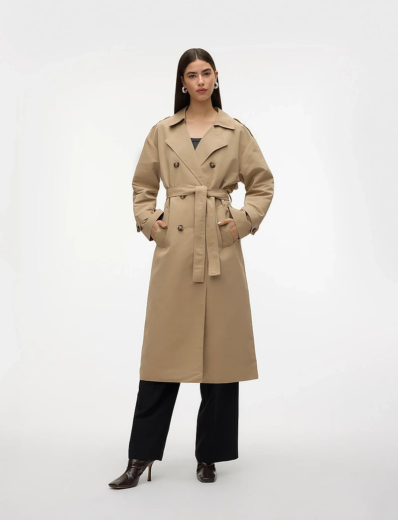 Vero Moda - VMCHLOE LONG TRENCHCOAT GA NOOS - trenssit - silver mink - 0