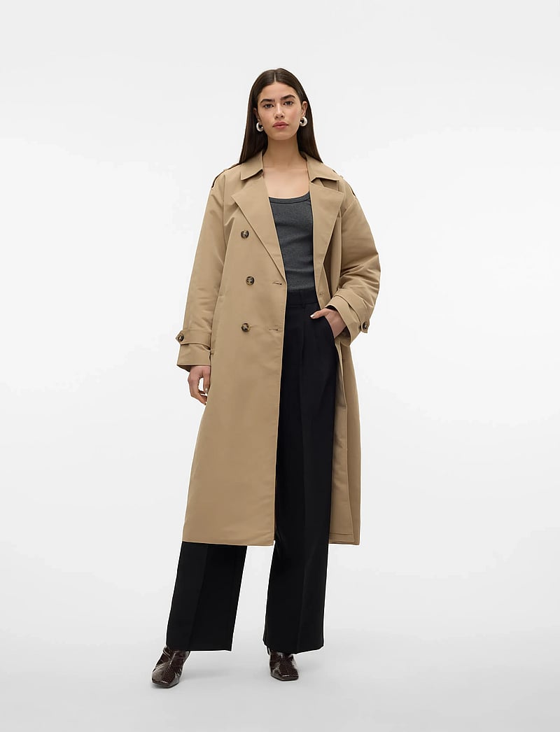 Vero Moda - VMCHLOE LONG TRENCHCOAT GA NOOS - trenssit - silver mink - 4