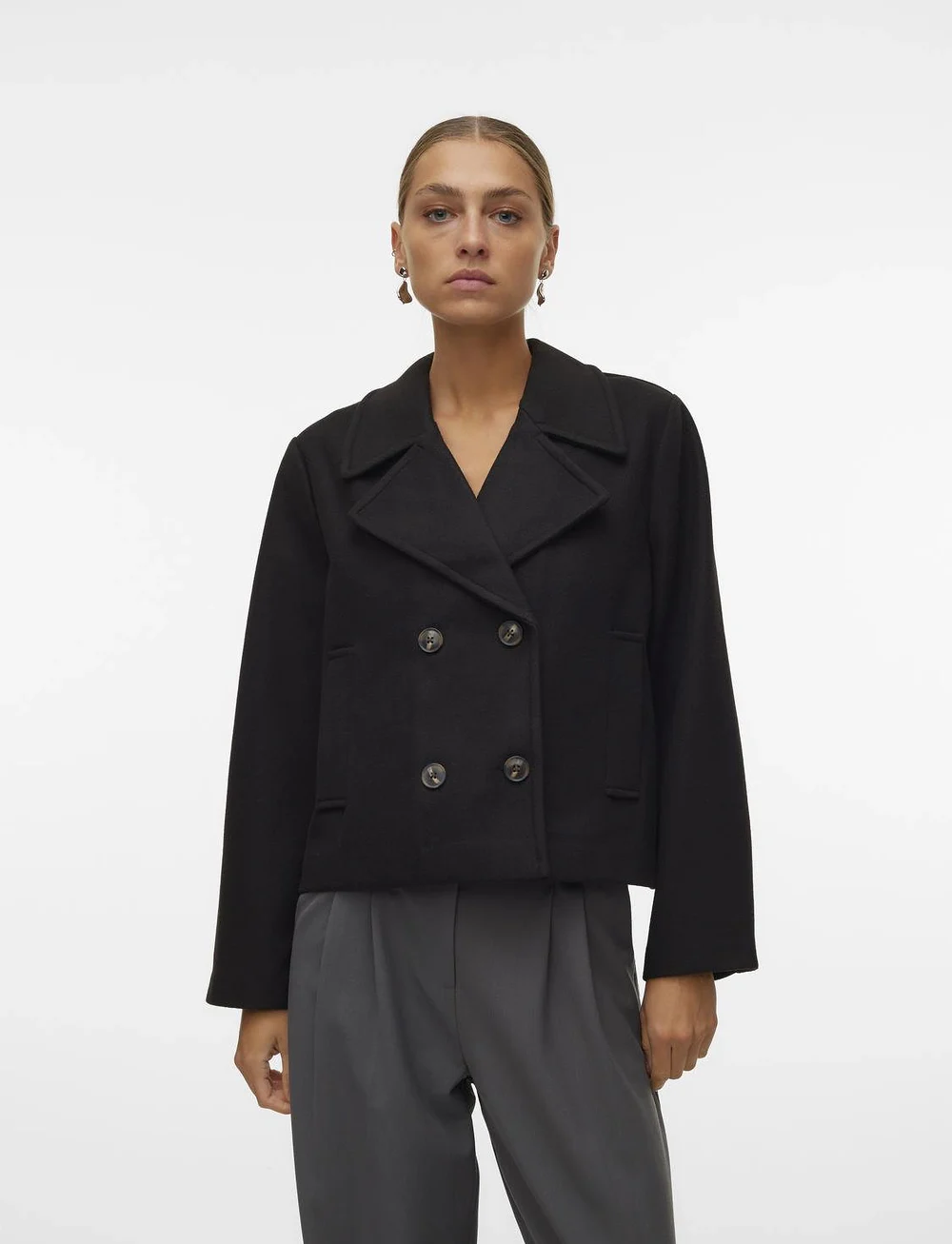 Vero Moda - VMVINCEMIA SHORT JACKET BOOS - winterjacken - black - 0