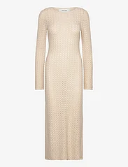Vero Moda - VMIBERIA LS BOAT NECK 7/8 DRESS VMA - aptemtos suknelės - oatmeal - 0