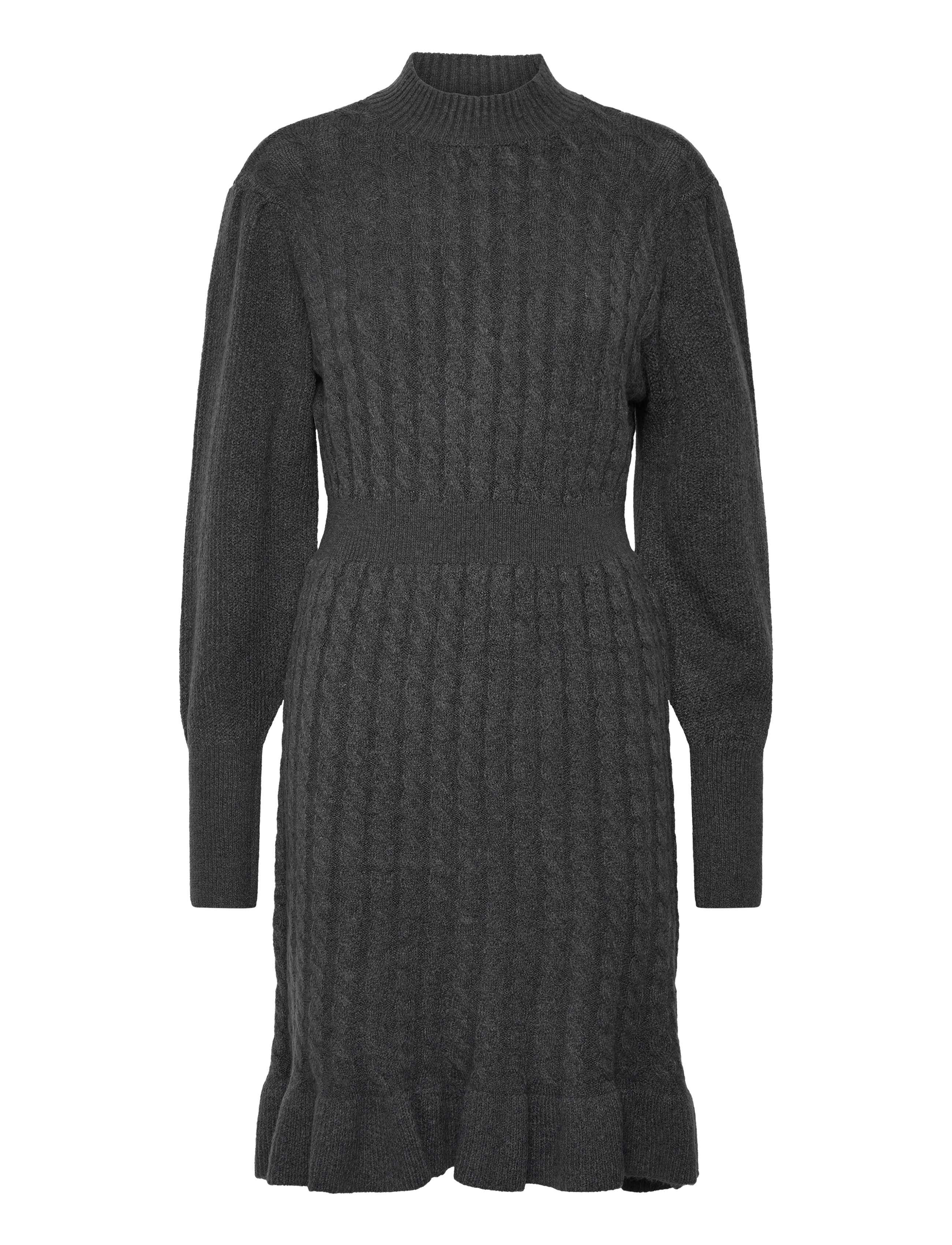 Vero Moda VMVERA LS SHORT KNIT DRESS VMA - Kleider - ASPHALT / grey