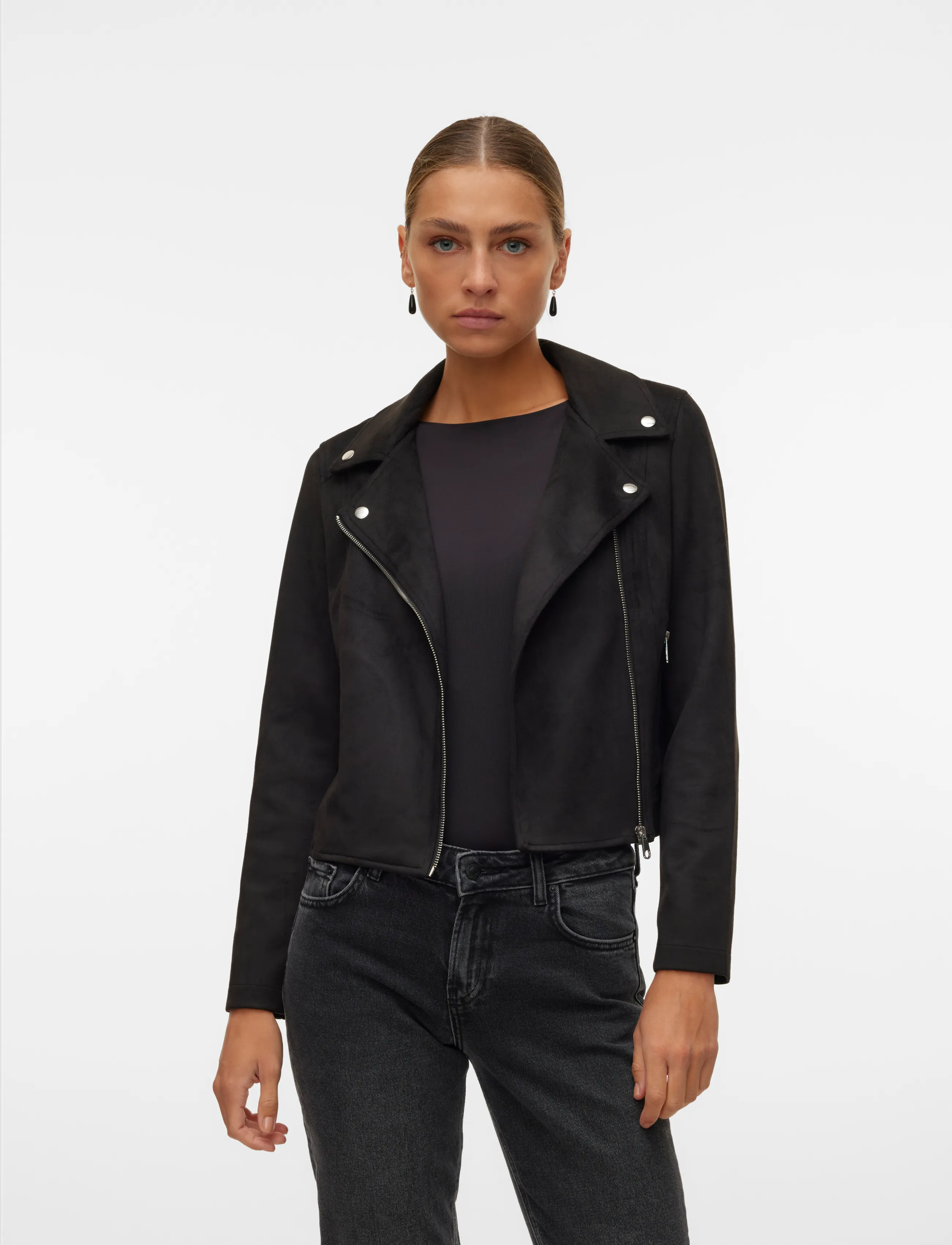 Vero Moda VMJOSE SHORT FAUX SUEDE JACKET NOOS - Herbstjacken - BLACK / black