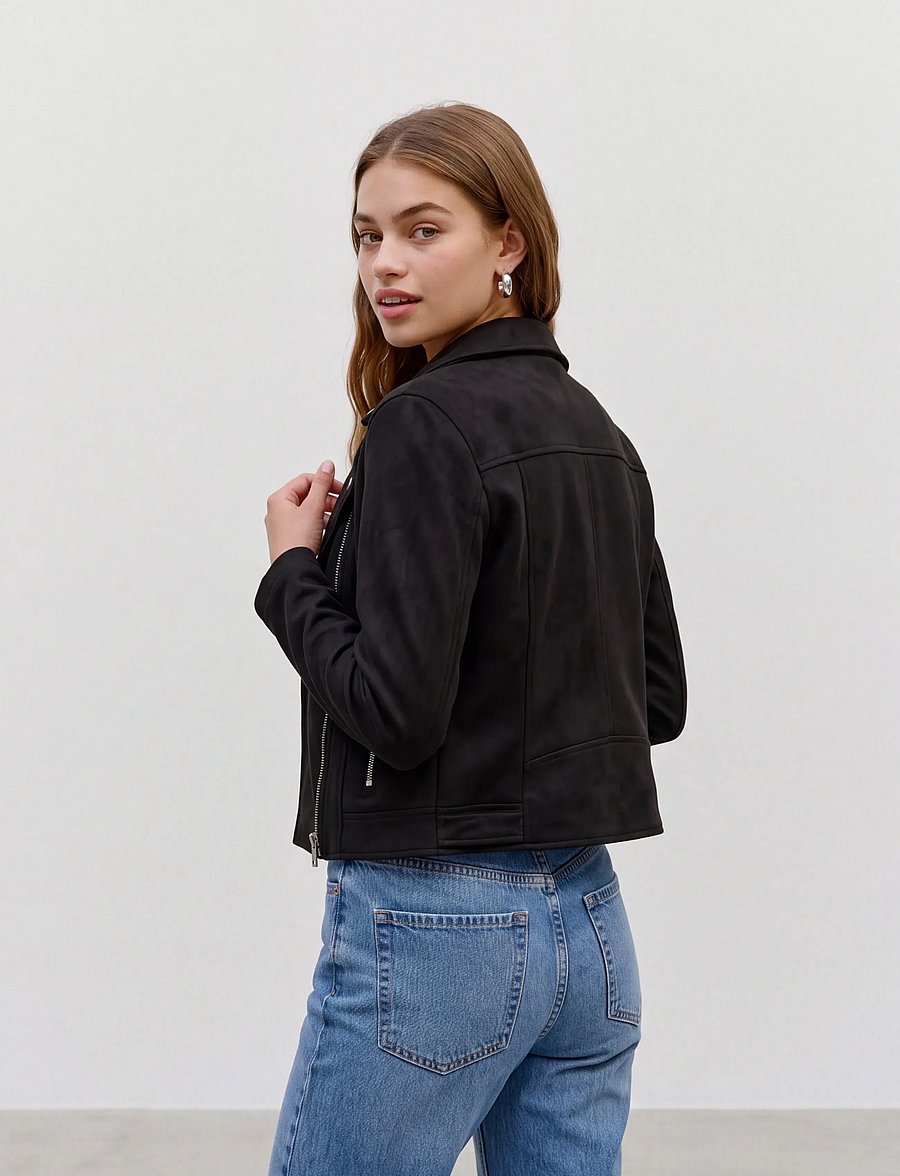 Vero Moda - VMJOSE SHORT FAUX SUEDE JACKET NOOS - light jackets - black - 2