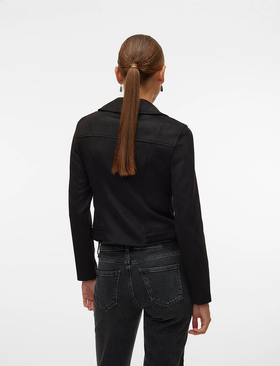 Vero Moda - VMJOSE SHORT FAUX SUEDE JACKET NOOS - frühlingsjacken - black - 2