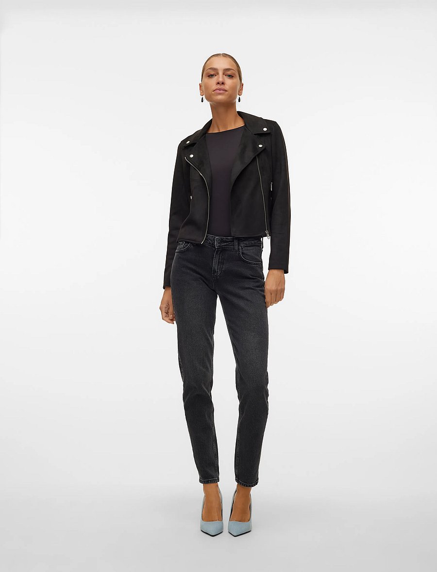 Vero Moda - VMJOSE SHORT FAUX SUEDE JACKET NOOS - frühlingsjacken - black - 3
