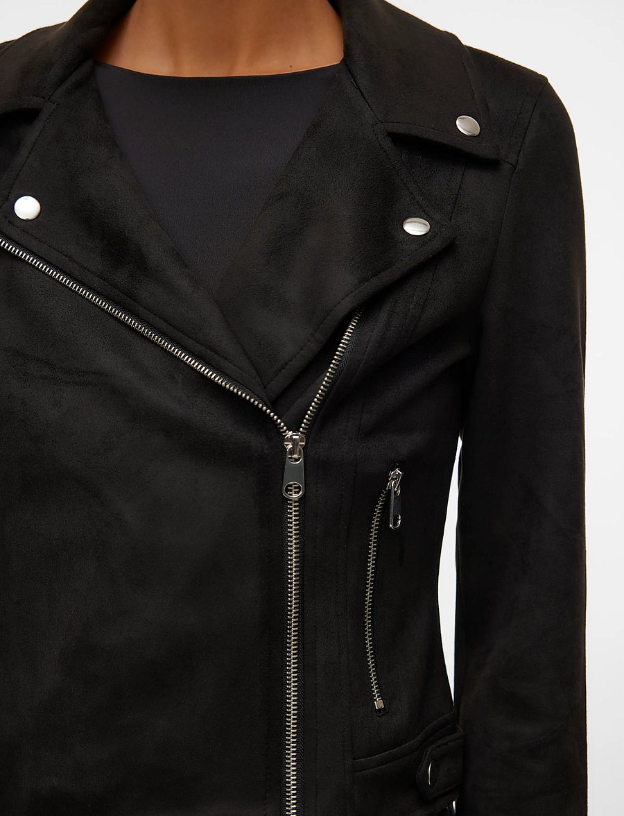 Vero Moda - VMJOSE SHORT FAUX SUEDE JACKET NOOS - frühlingsjacken - black - 4