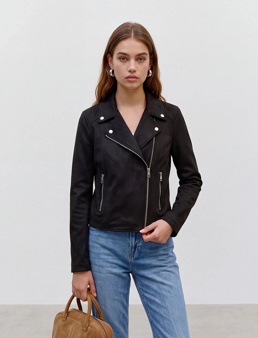 Vero Moda - VMJOSE SHORT FAUX SUEDE JACKET NOOS - light jackets - black - 5
