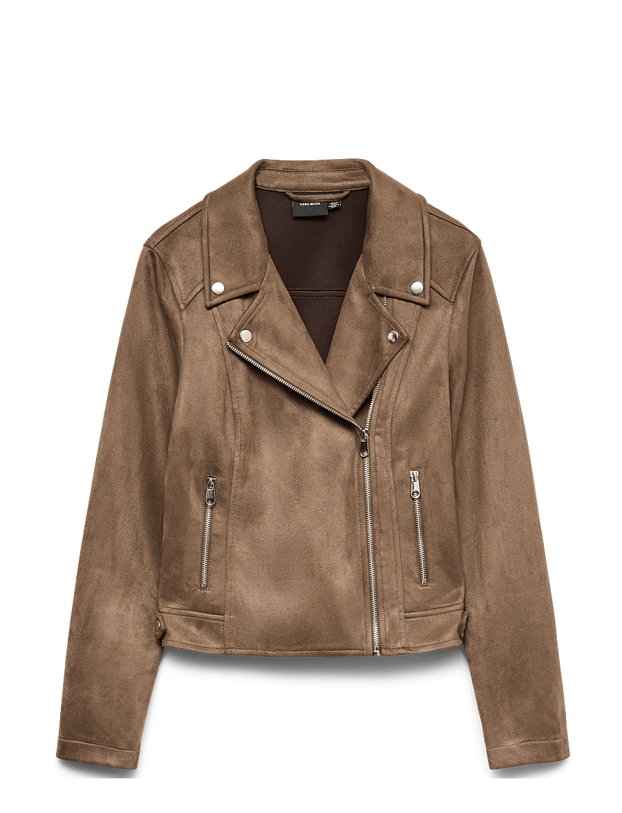 Vero Moda - VMJOSE SHORT FAUX SUEDE JACKET NOOS - vårjackor - chocolate chip - 1