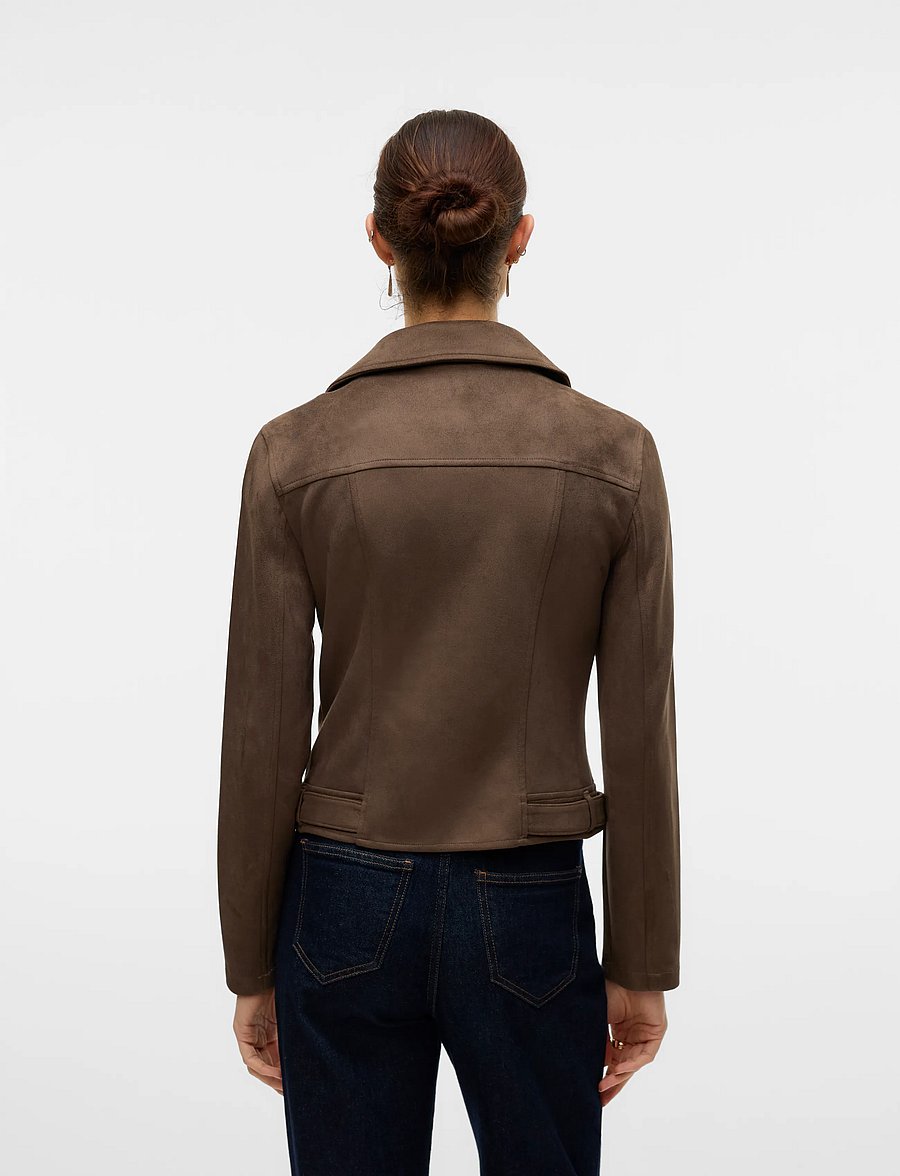 Vero Moda - VMJOSE SHORT FAUX SUEDE JACKET NOOS - vårjackor - chocolate chip - 2
