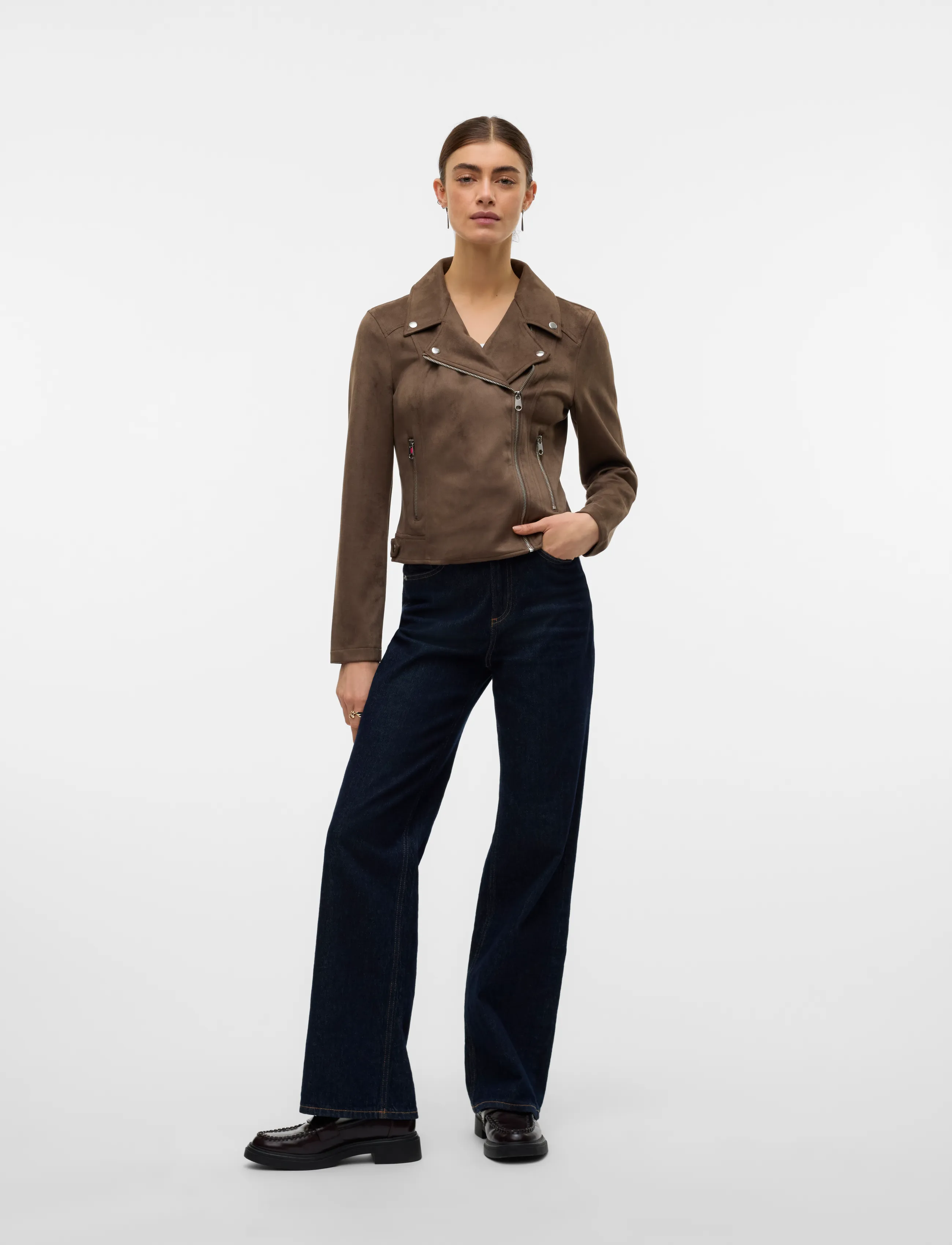 Vero Moda - VMJOSE SHORT FAUX SUEDE JACKET NOOS - vårjackor - chocolate chip - 3