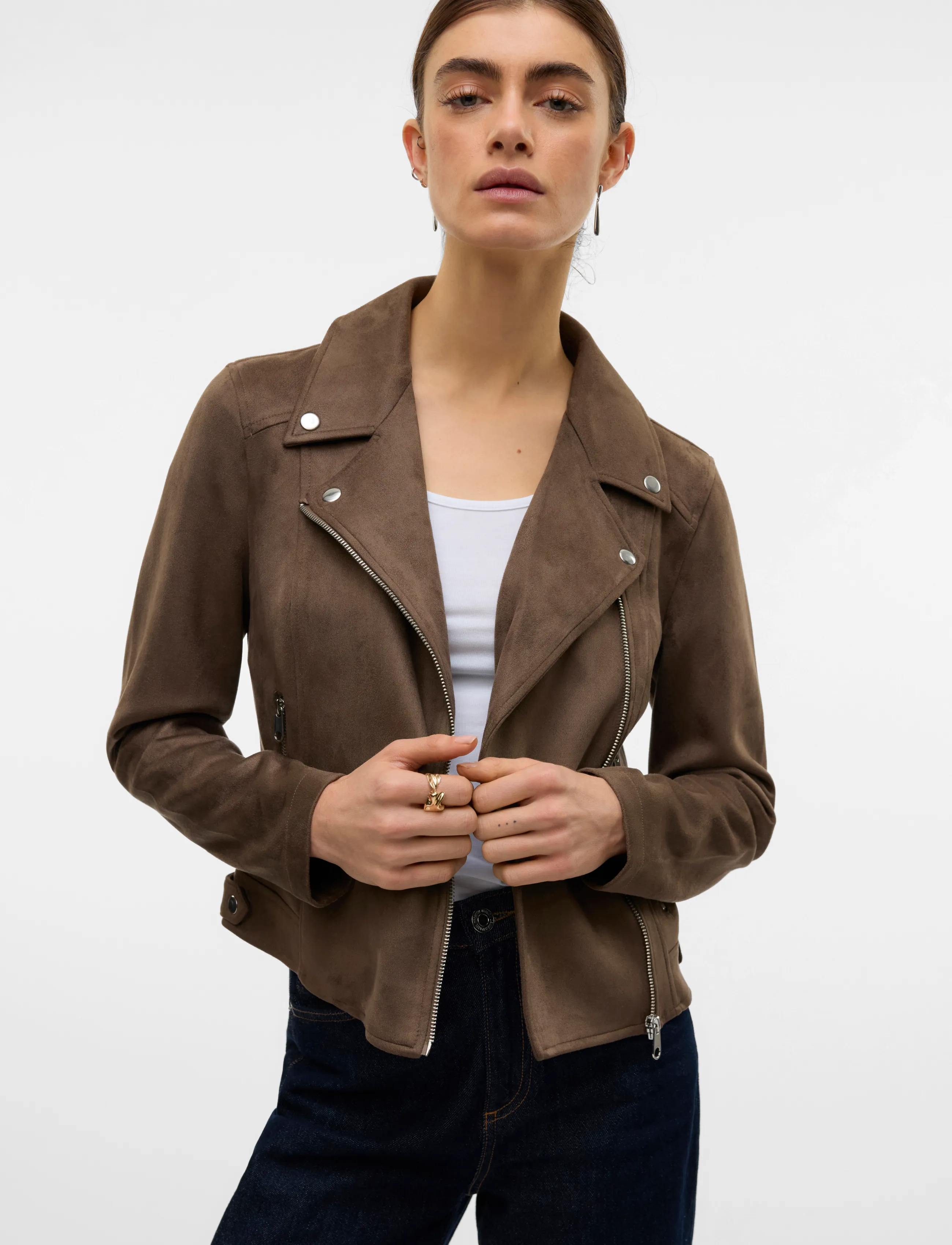 Vero Moda - VMJOSE SHORT FAUX SUEDE JACKET NOOS - vårjackor - chocolate chip - 5