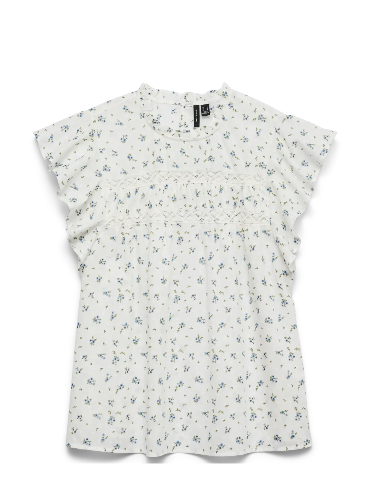 Vero Moda VMTRINE SL LACE TOP WVN NOOS - Kleidung - SNOW WHITE / white