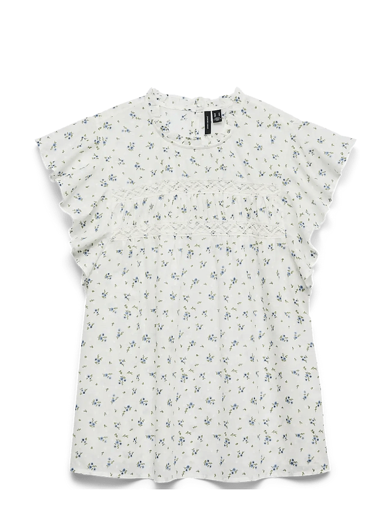 Vero Moda - VMTRINE SL LACE TOP WVN NOOS - Ärmellose blusen - snow white - 1