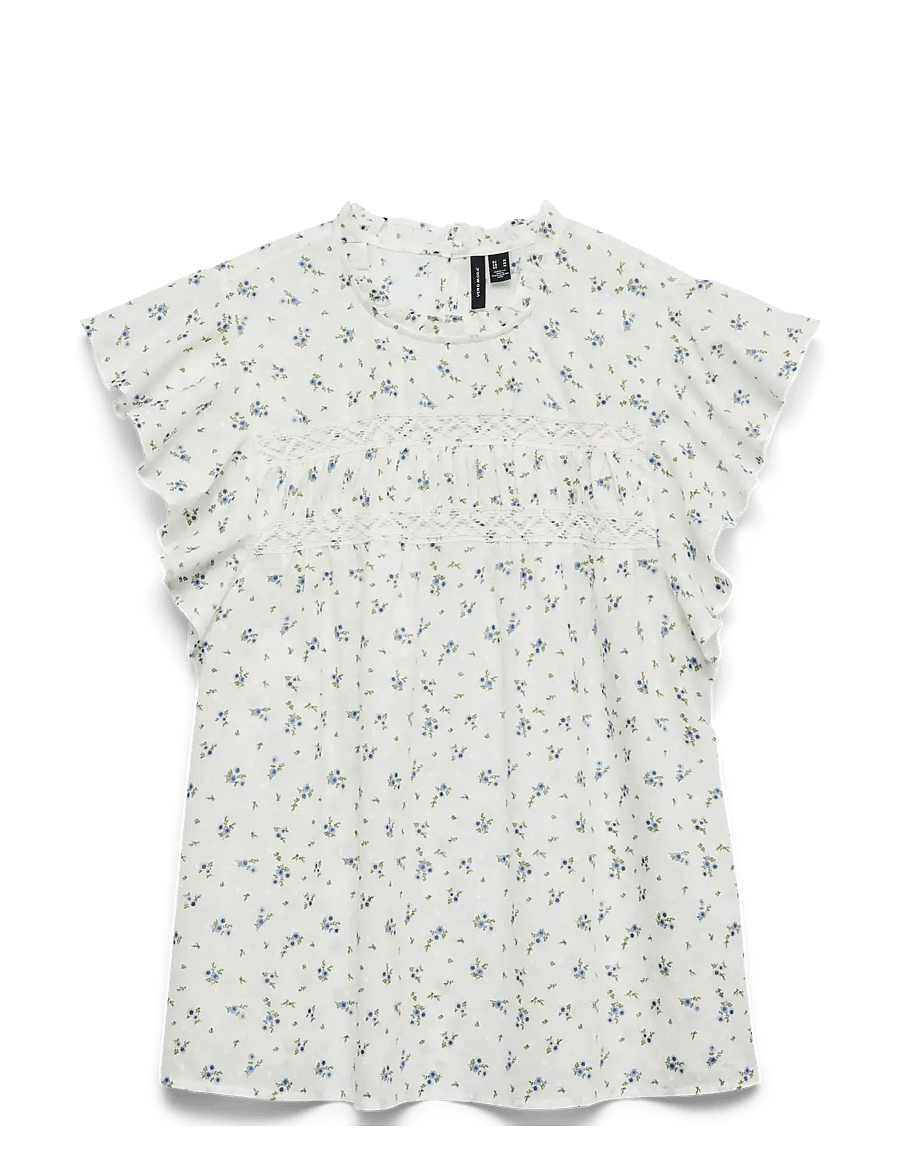 Vero Moda - VMTRINE SL LACE TOP WVN NOOS - Ærmeløse bluser - snow white - 1