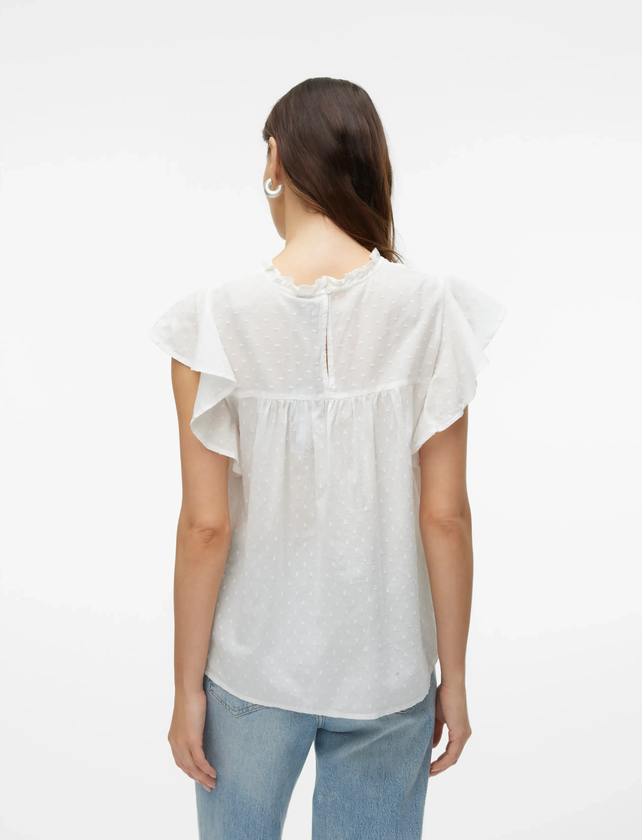 Vero Moda - VMTRINE SL LACE TOP WVN NOOS - Ærmeløse bluser - snow white - 3
