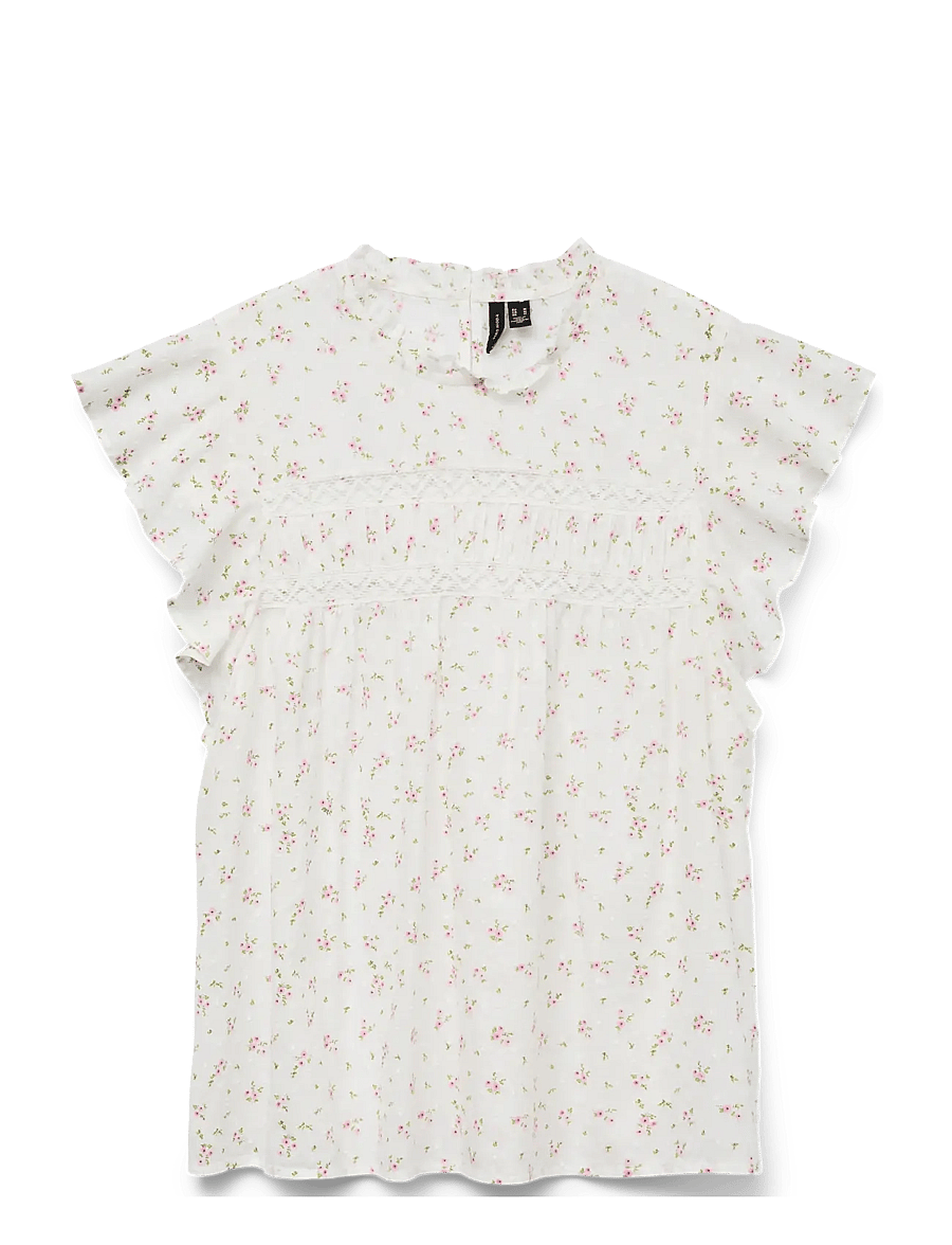 Vero Moda - VMTRINE SL LACE TOP WVN NOOS - Ærmeløse bluser - snow white - 1