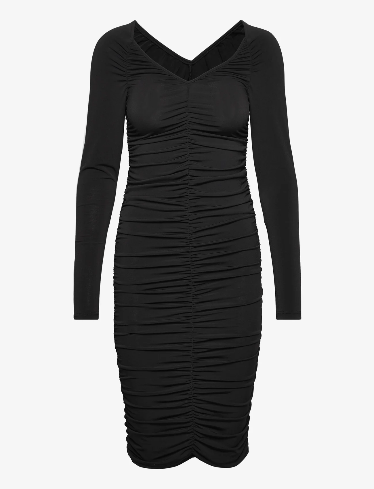 Vero Moda - VMGILSA LS V-NECK CALF DRESS VMA - bodycon dresses - black - 0