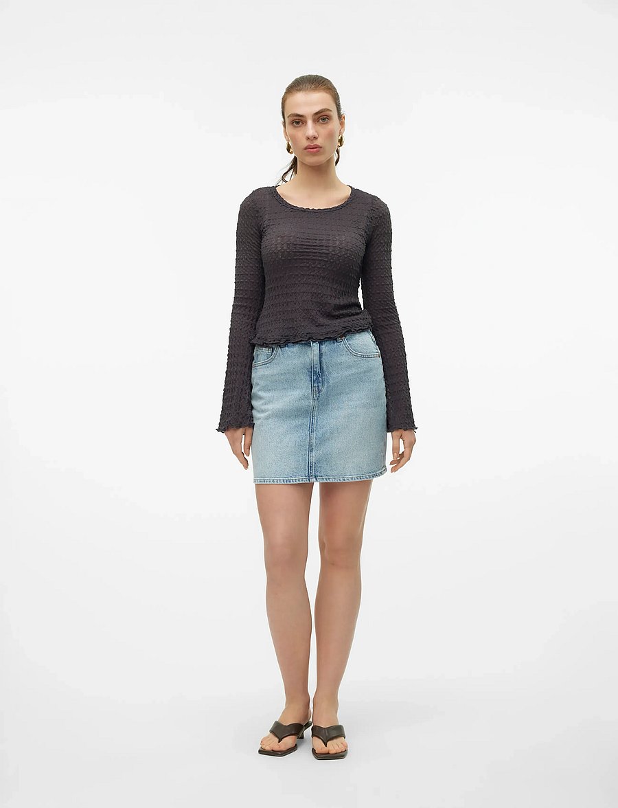 Vero Moda - VMTESSA HR SHORT DNM SKIRT MIX GA NOOS - jupes en jeans - light blue denim - 4