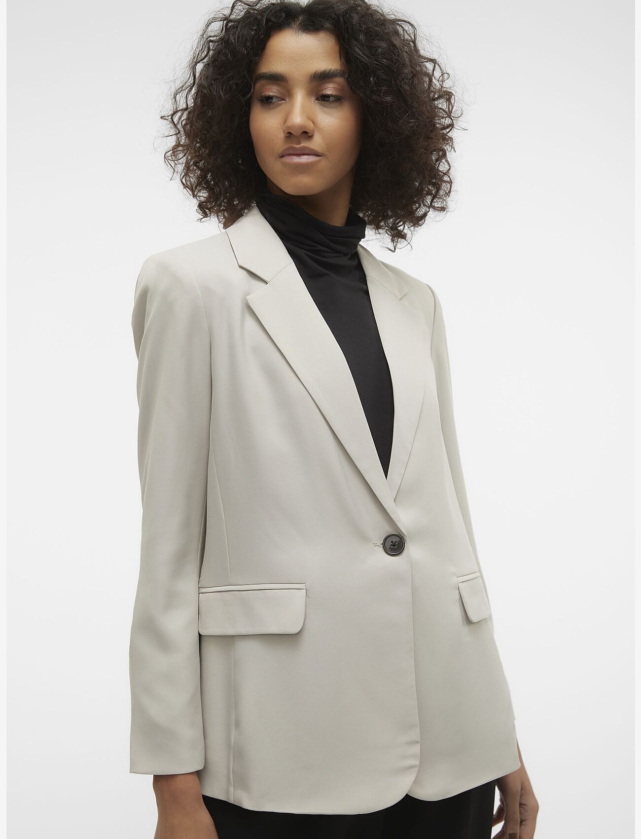 Vero Moda - VMRITA LS LOOSE BLAZER NOOS - silver lining - 4