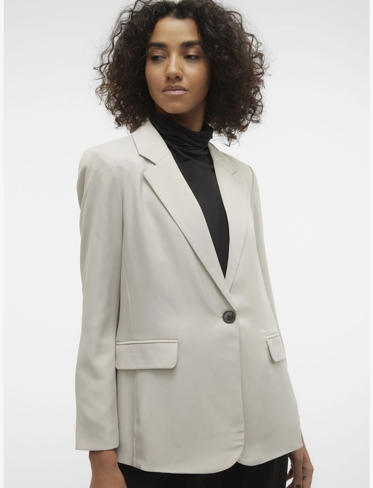 Vero Moda - VMRITA LS LOOSE BLAZER NOOS - silver lining - 4