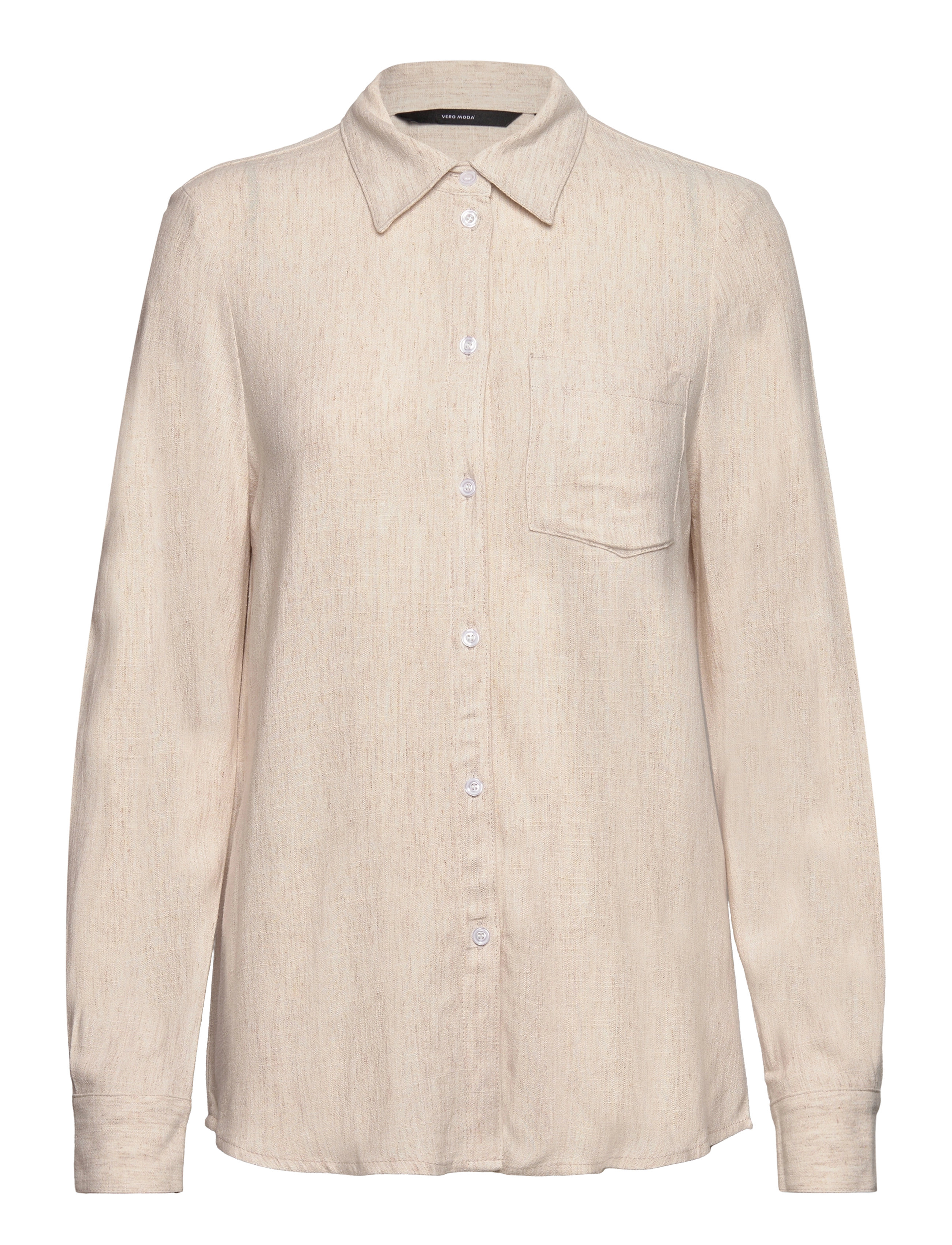 Vero Moda - VMVERA LS LINEN OVERSIZED SHIRT - langärmlige hemden - oatmeal - 1