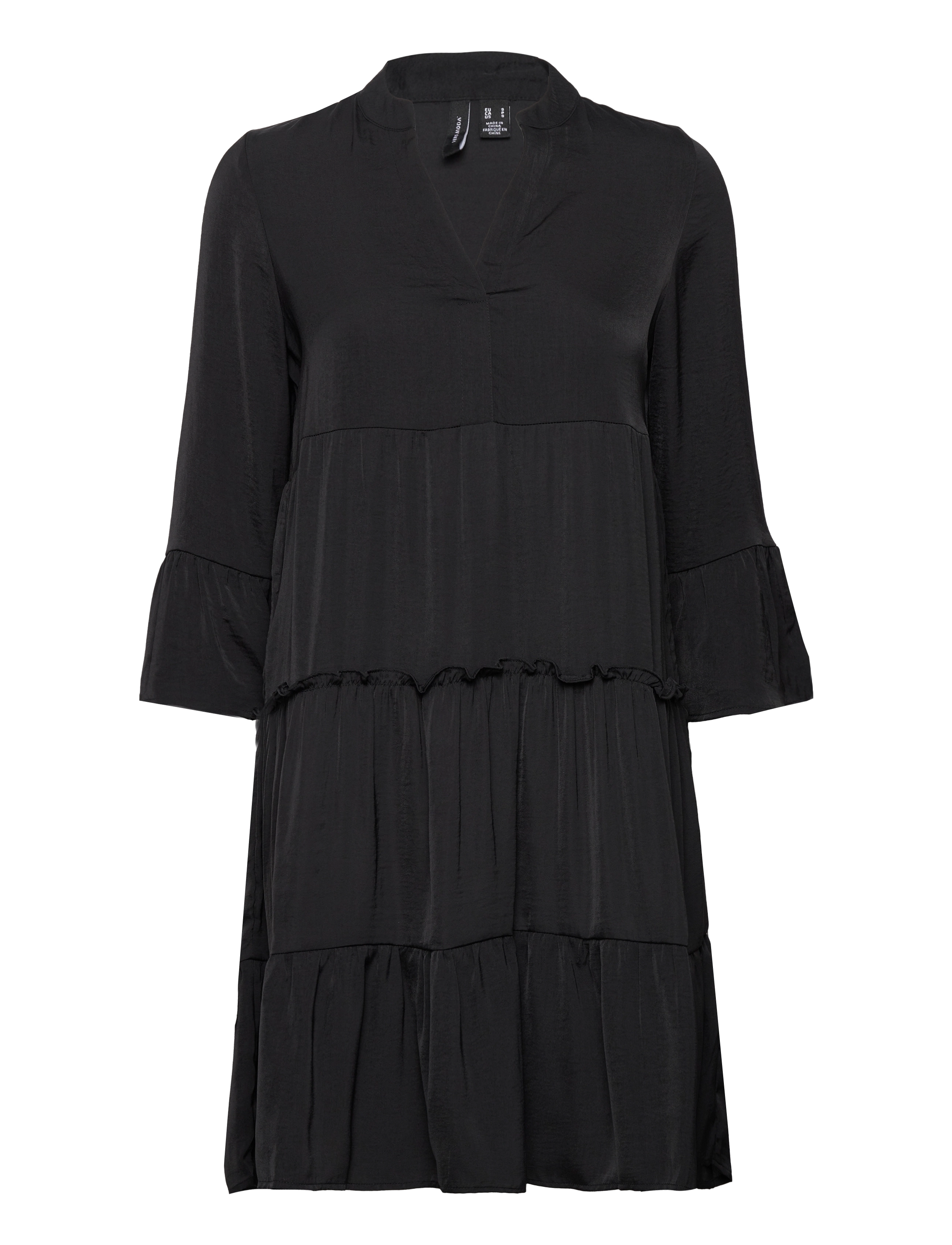 Vero Moda VMKATRINE 3/4 SHORT DRESS WVN GA - Jurken - BLACK / black