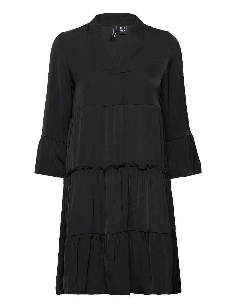 Vero Moda - VMKATRINE 3/4 SHORT DRESS WVN GA - lyhyet mekot - black - 1