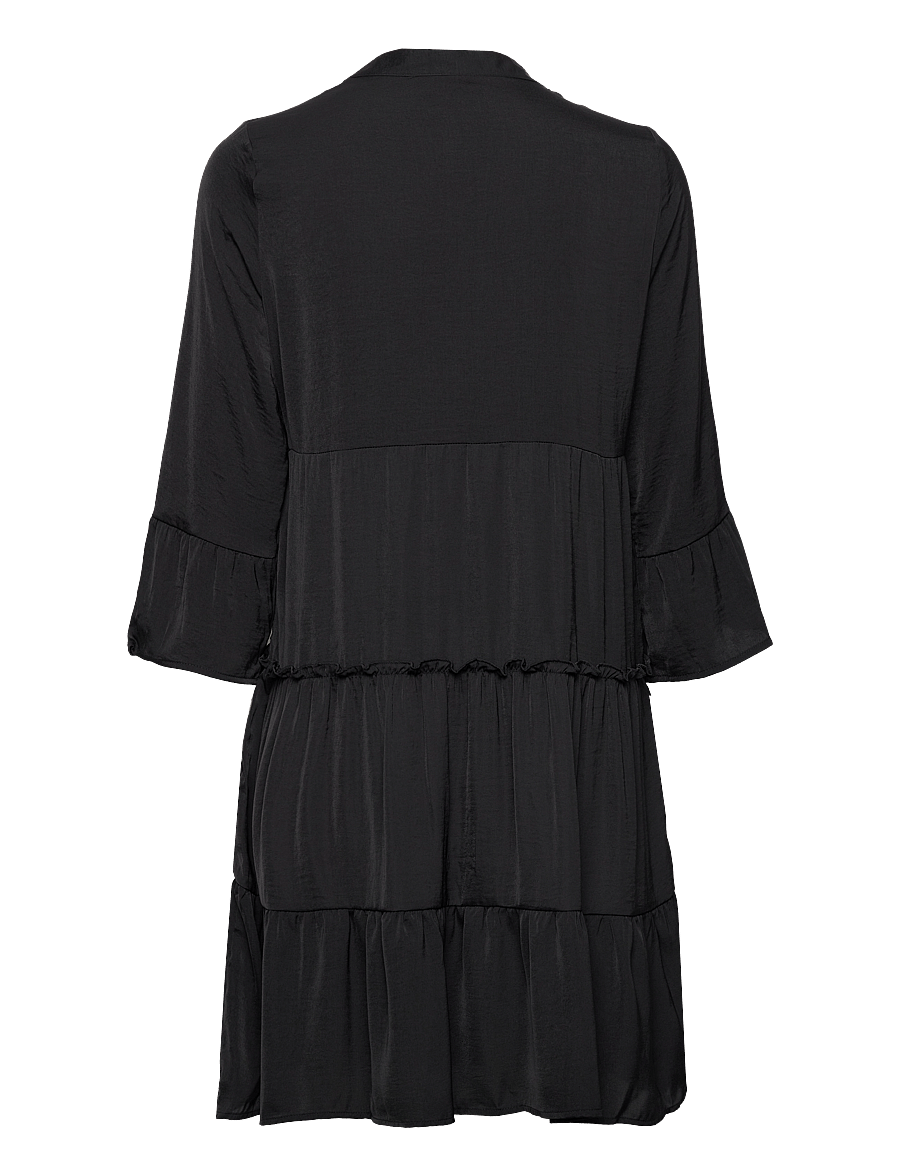 Vero Moda - VMKATRINE 3/4 SHORT DRESS WVN GA - korta klänningar - black - 2