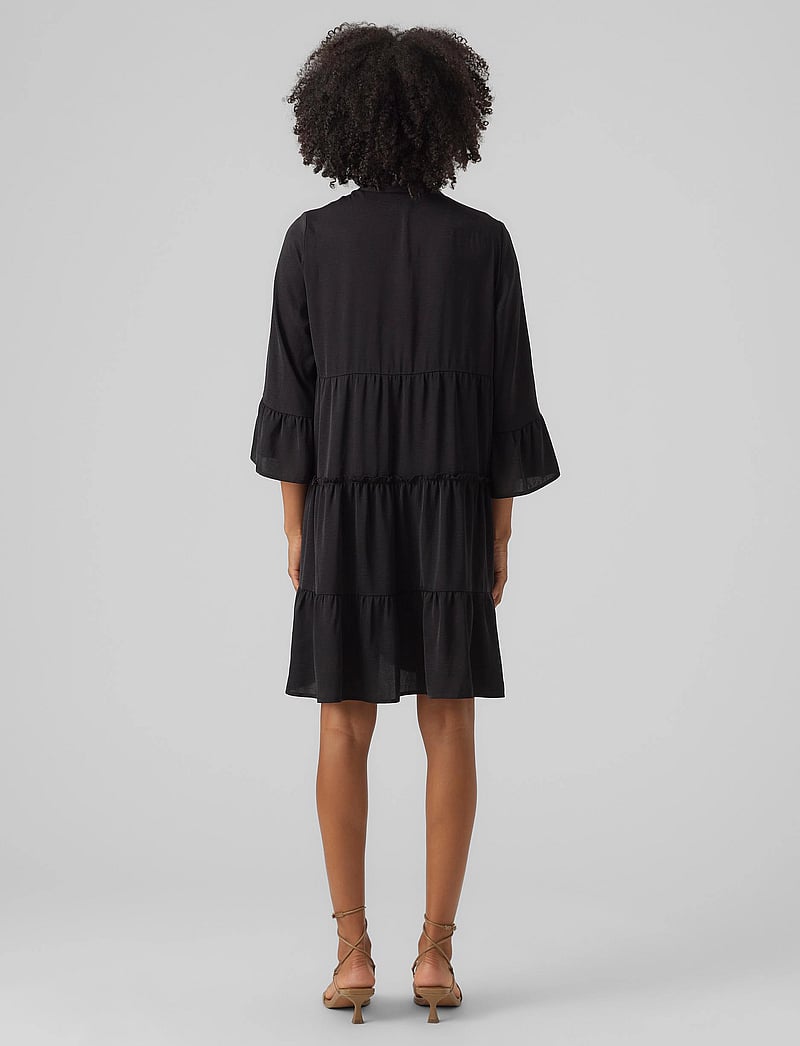 Vero Moda - VMKATRINE 3/4 SHORT DRESS WVN GA - lyhyet mekot - black - 3