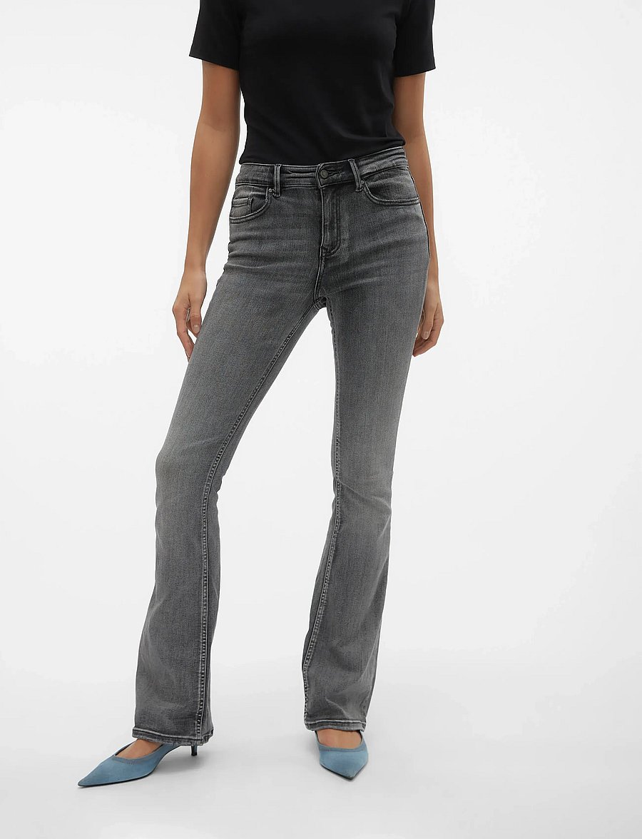 Vero Moda - VMFLASH MR FLARED JEANS LI213 GA NOOS - schlaghosen - medium grey denim - 3