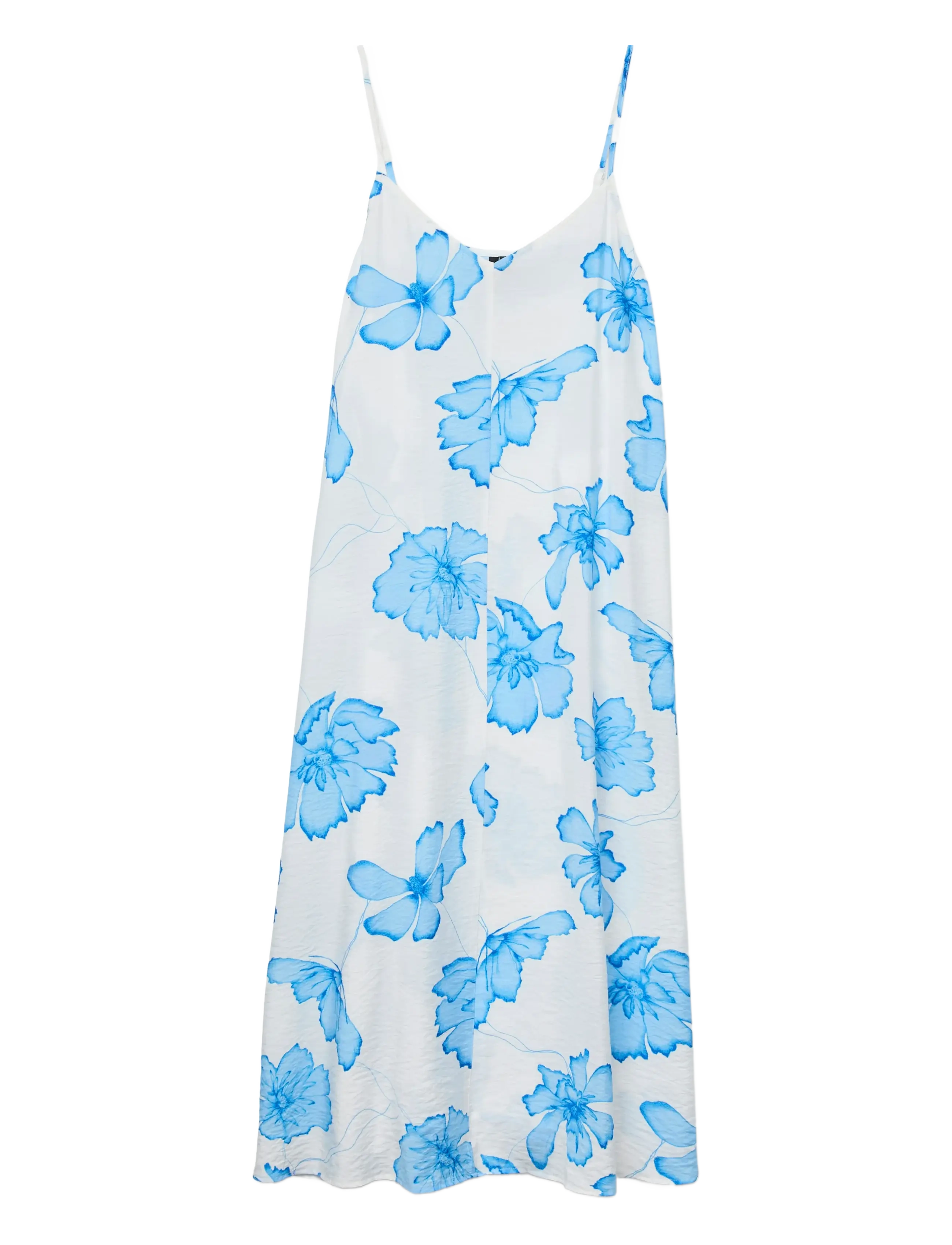 Vero Moda Vmjosie Calf Singlet Dress Wvn Ga, Kvinder, Blomstret Kalvelang Singlet Kjole, Hvid, Str: XS