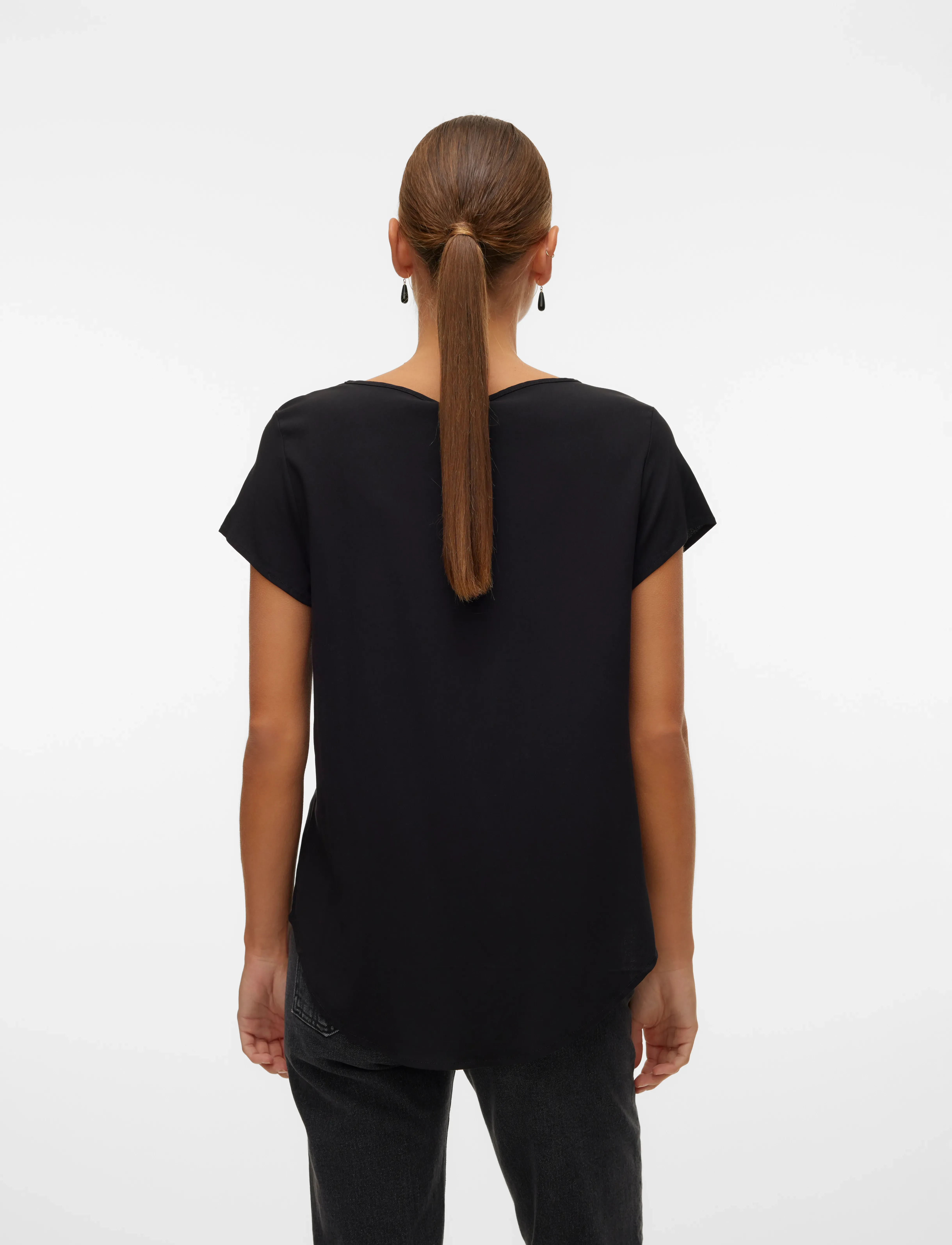 Vero Moda - VMBELLA SS TOP WVN NOOS - t-paidat - black - 2