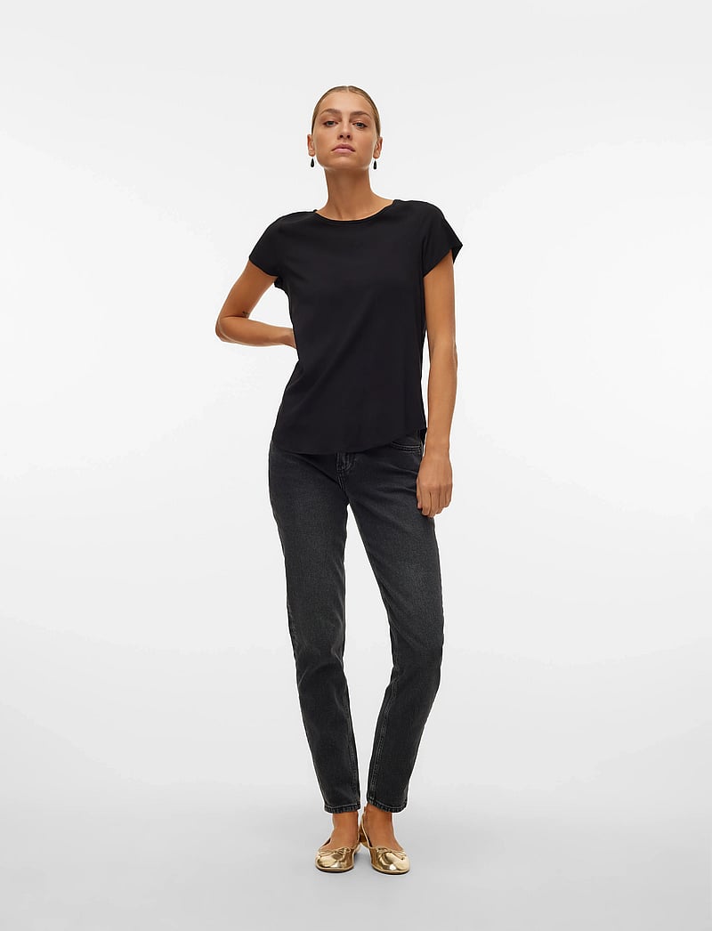 Vero Moda - VMBELLA SS TOP WVN NOOS - t-shirts - black - 3