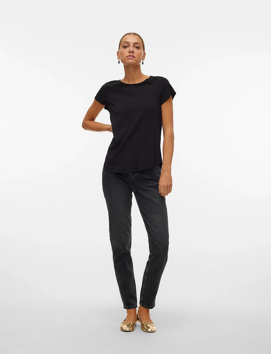 Vero Moda - VMBELLA SS TOP WVN NOOS - t-paidat - black - 3
