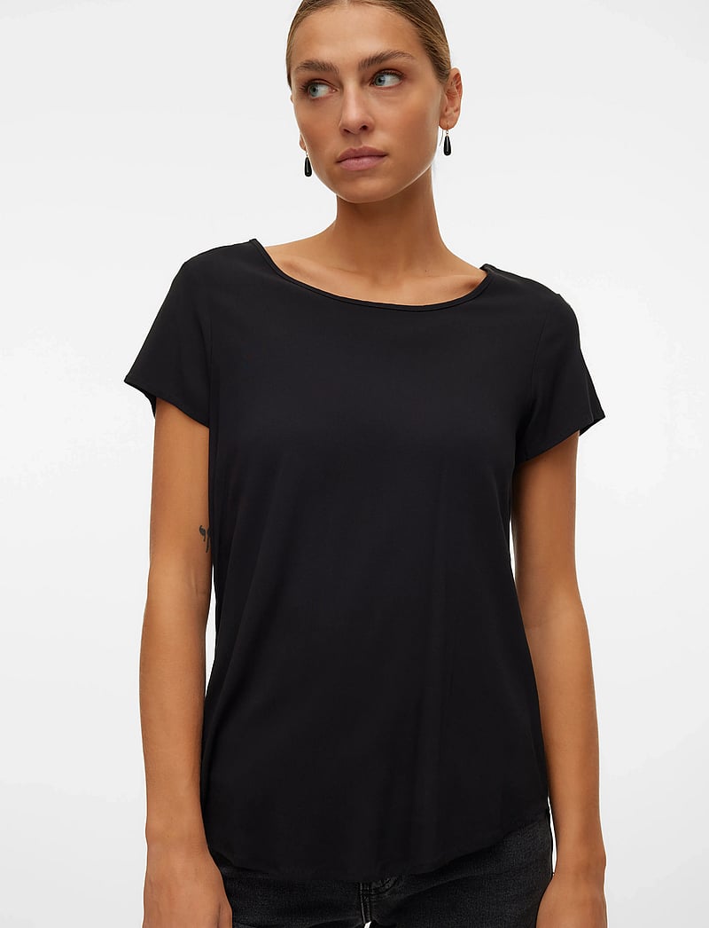 Vero Moda - VMBELLA SS TOP WVN NOOS - t-shirts - black - 4