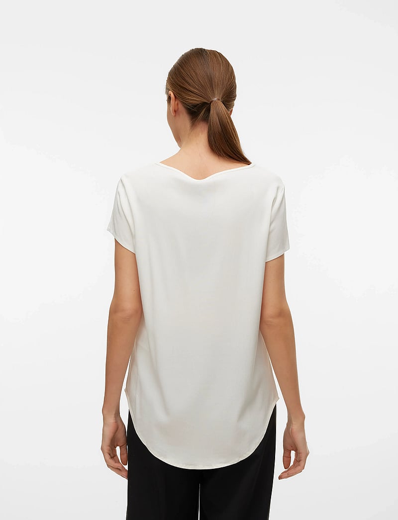 Vero Moda - VMBELLA SS TOP WVN NOOS - t-shirts - snow white - 2