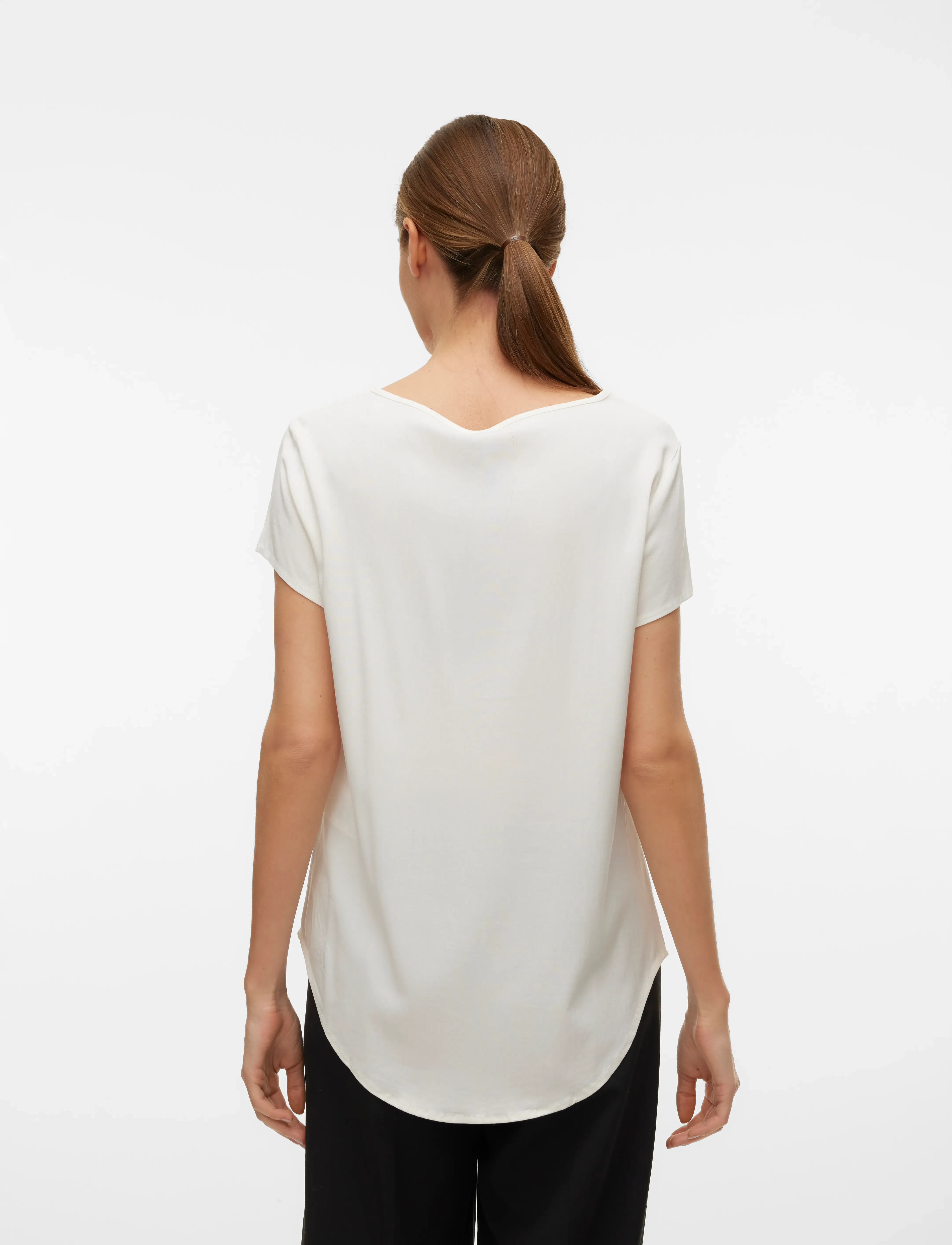 Vero Moda - VMBELLA SS TOP WVN NOOS - t-shirts - snow white - 2