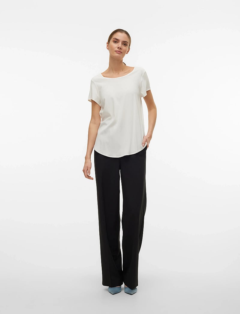 Vero Moda - VMBELLA SS TOP WVN NOOS - t-shirts - snow white - 3