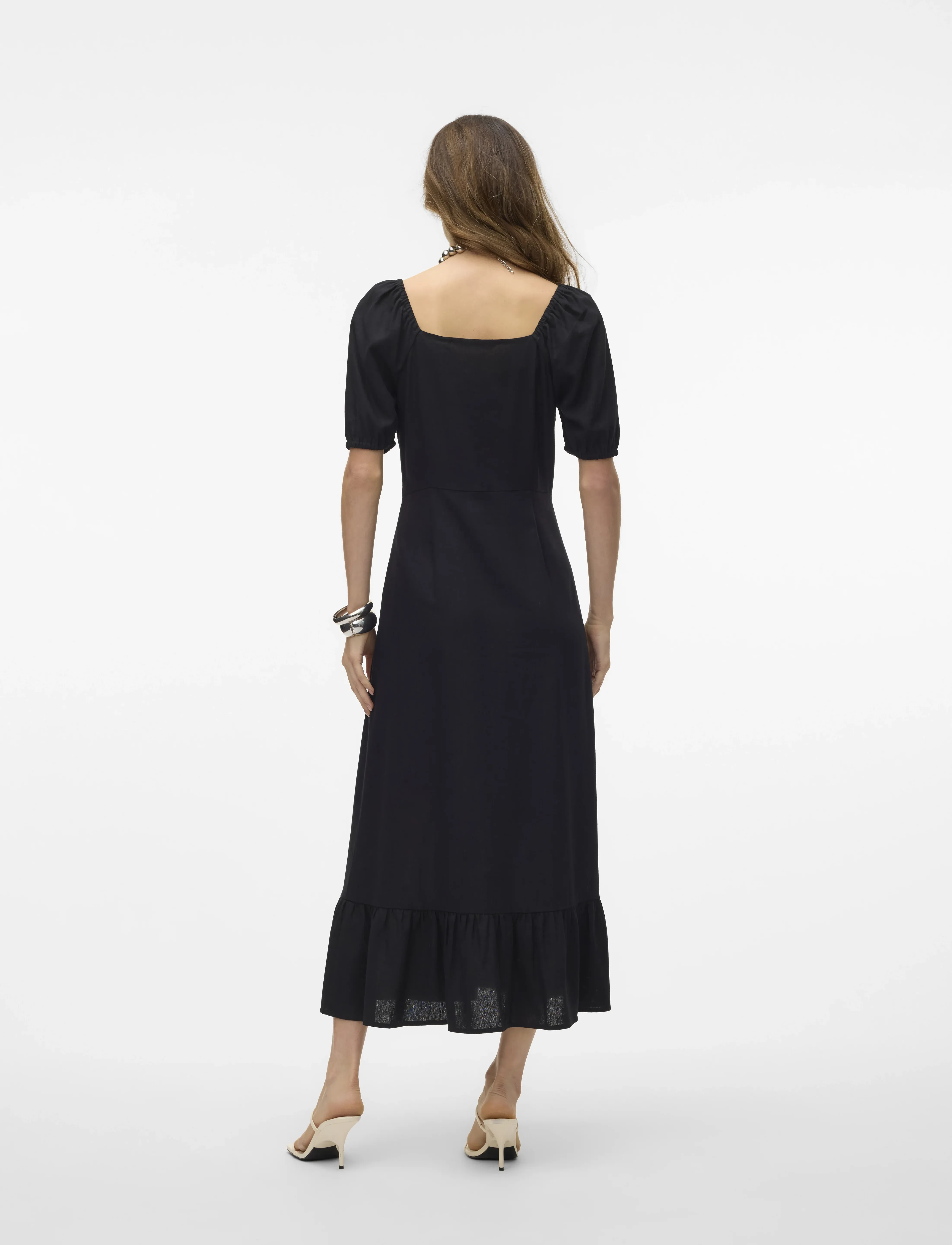 Vero Moda - VMMYMILO SS 7/8 DRESS WVN GA - laveste priser - black - 3