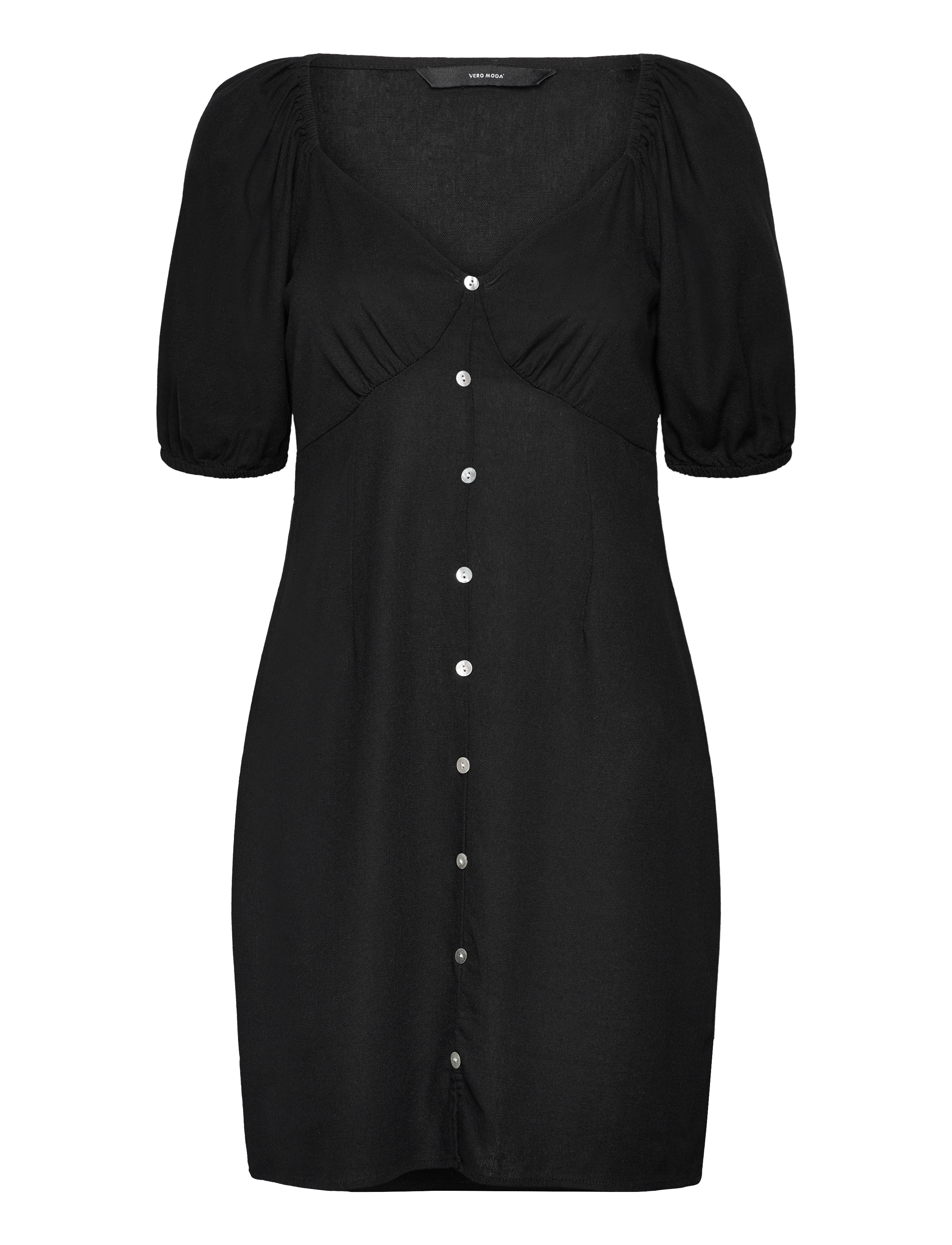 Vero Moda VMMYMILO 2/4 SHORT BUTTON DRESS WVN GA - Kjoler - BLACK / black