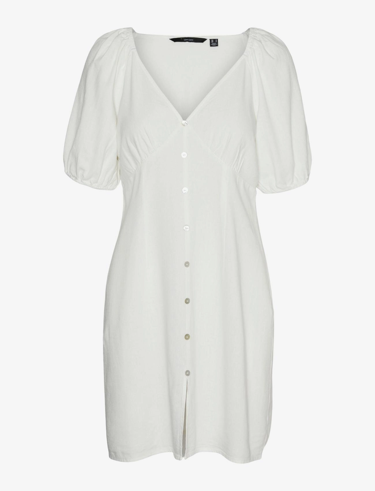 Vero Moda VMMYMILO 2/4 SHORT BUTTON DRESS WVN GA - Kjoler - SNOW WHITE / white
