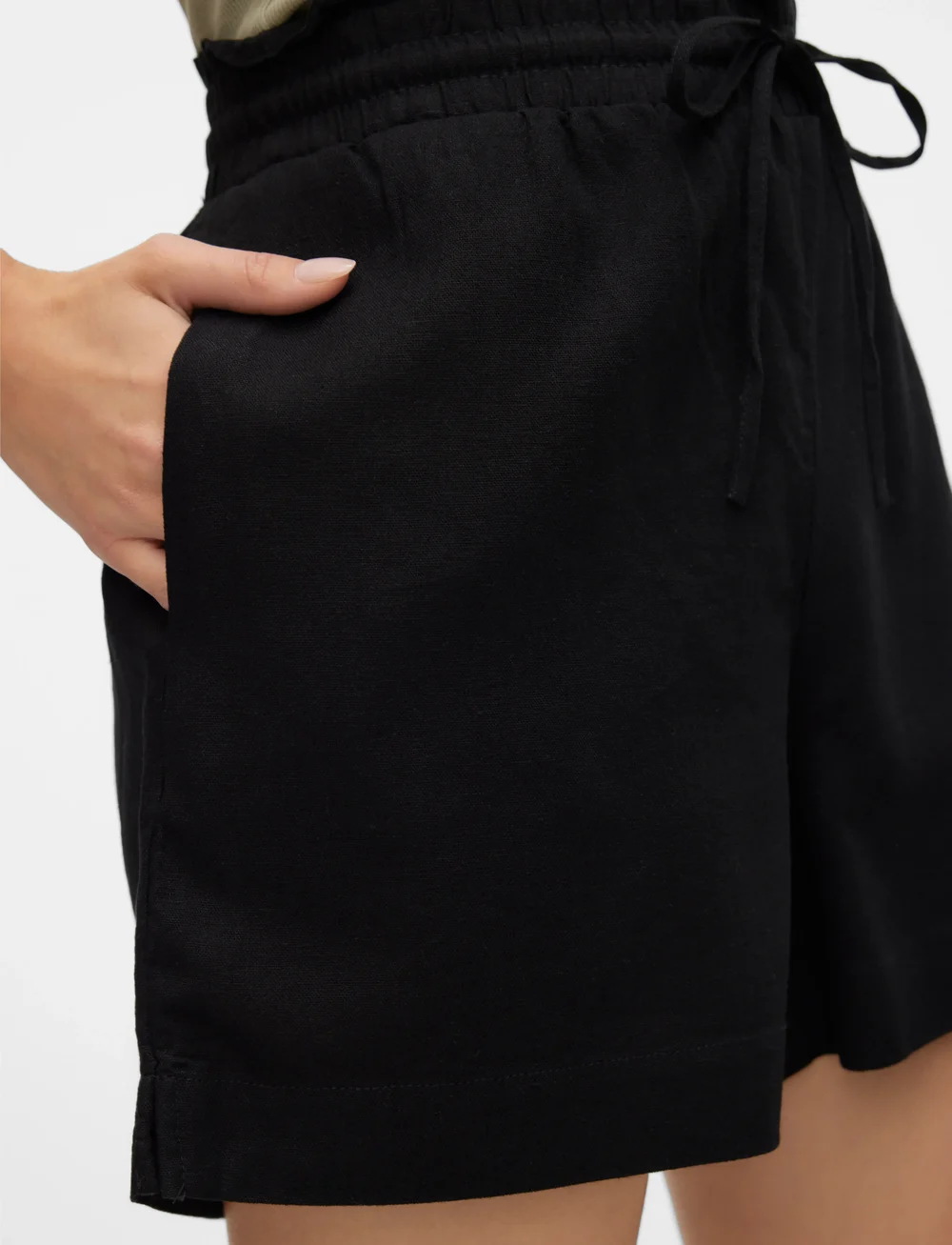 Vero Moda - VMMYMILO HW PAPERBAG SHORTS WVN  GA - leinen-shorts - black - 5
