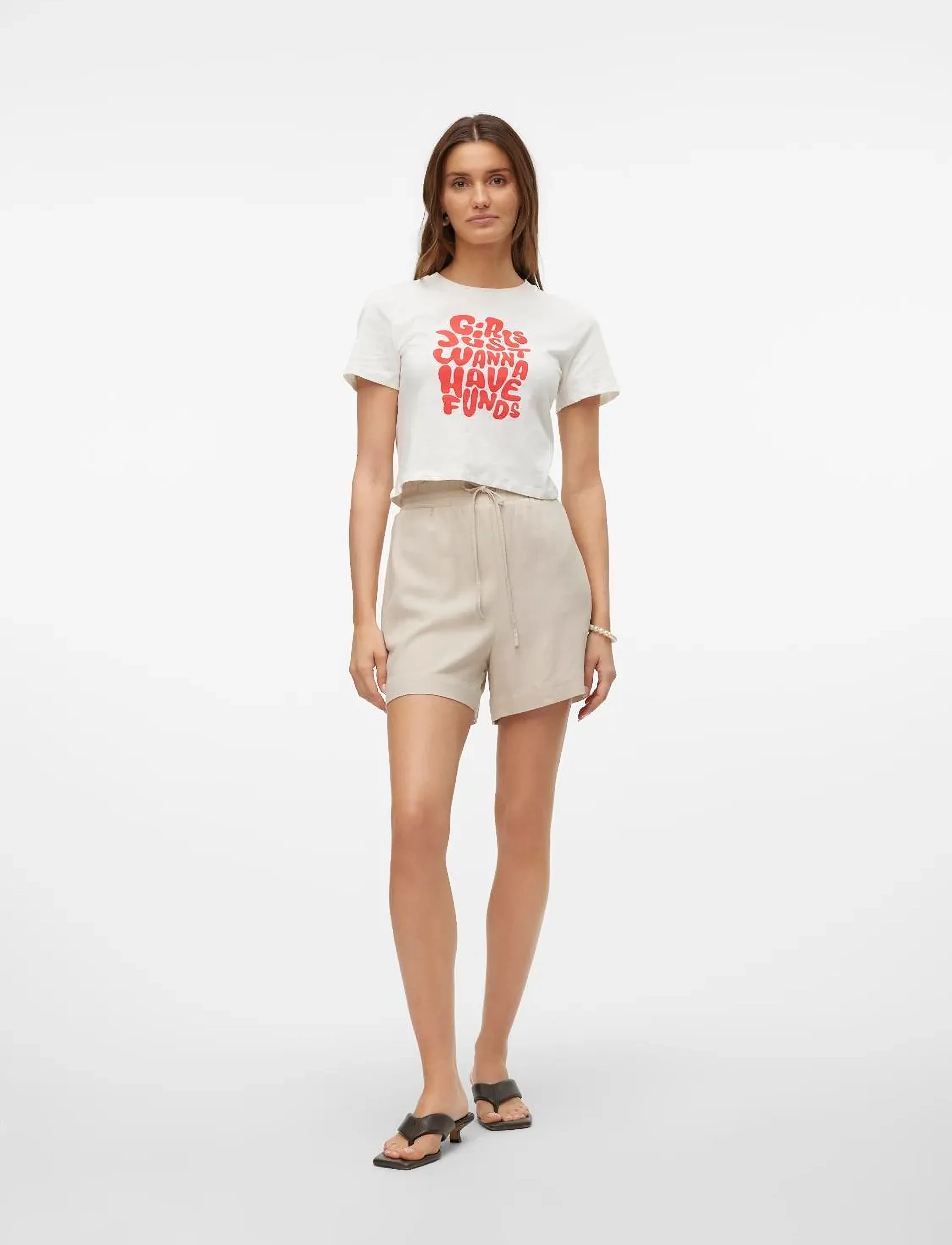 Vero Moda - VMMYMILO HW PAPERBAG SHORTS WVN  GA - hørshorts - silver lining - 3