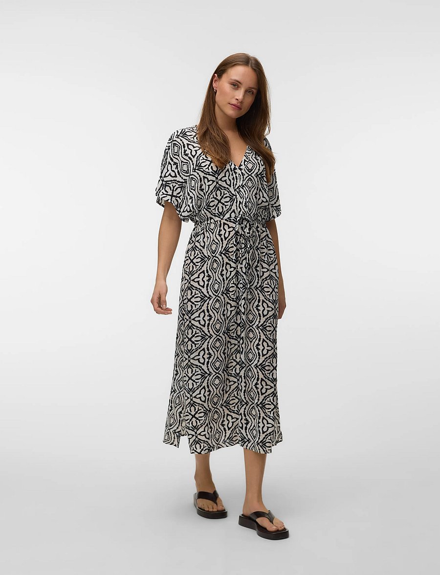 Vero Moda - VMMENNY SS 7/8 KAFTAN WVN GA - sommerkleider - birch - 0