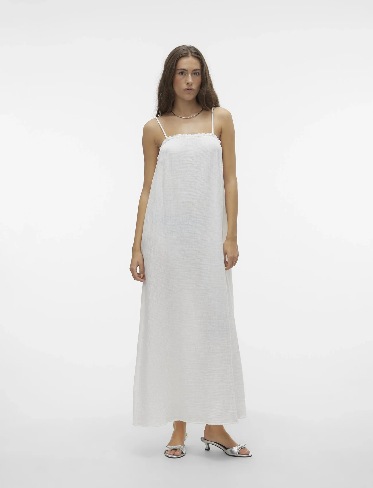 Vero Moda - VMNATALI SINGLET DRESS WVN GA SPE - slip dresses - snow white - 0